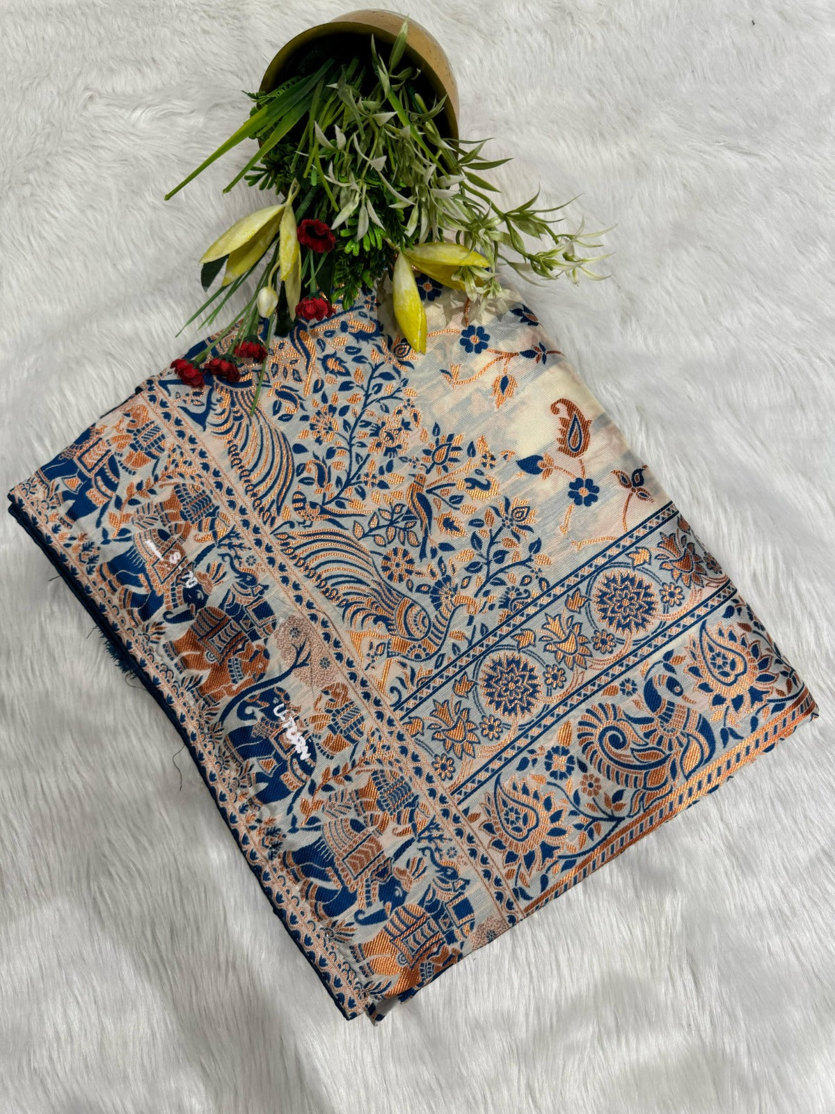 β¨ Elegant Cotton Saree with Pashmina Work & Peacock Art | Only βΉ1050! πΈπ¦