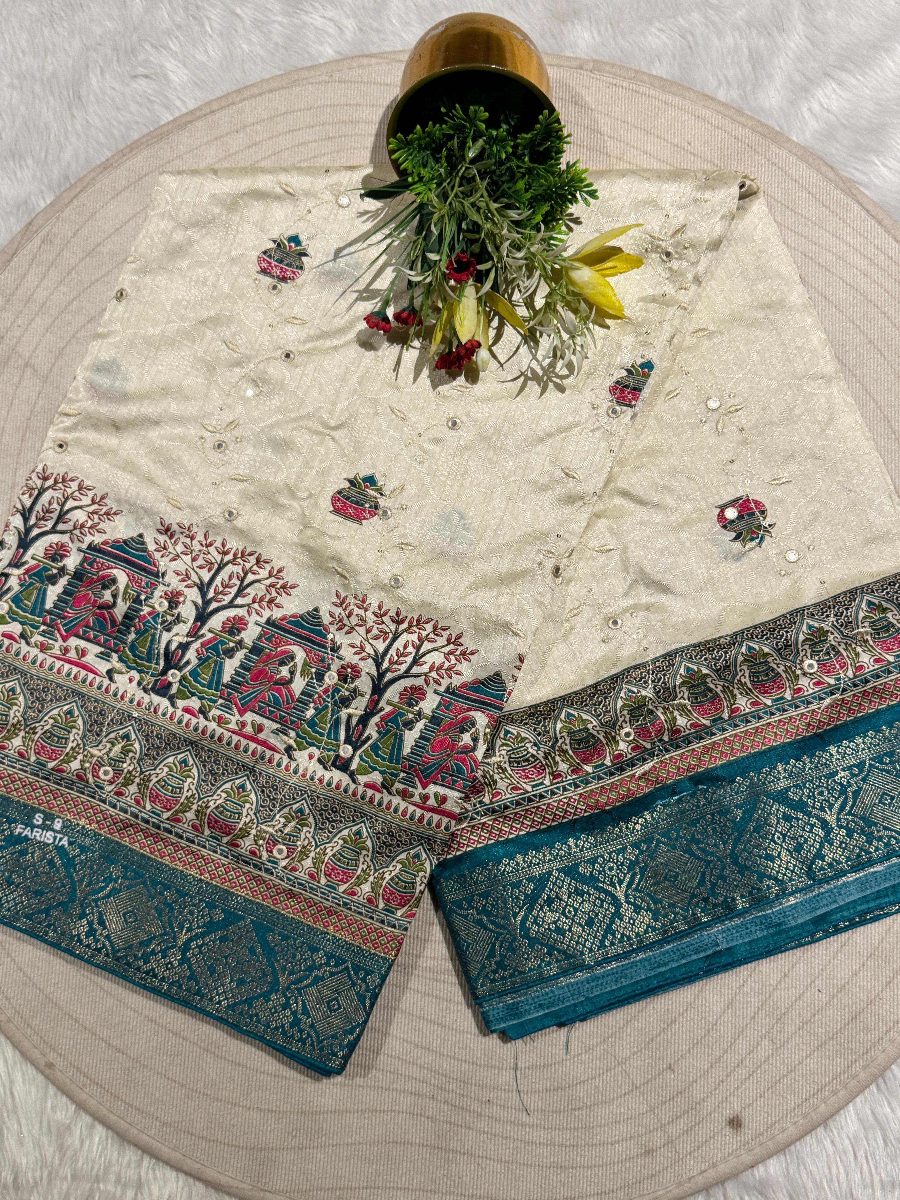 ๐ซ Elegant Pashmina Saree with Vadivela Design, Golden & Mirror Work โจ | Budget-Friendly Beauty ๐ธ | Trending in Gujarat & India ๐ฎ๐ณ