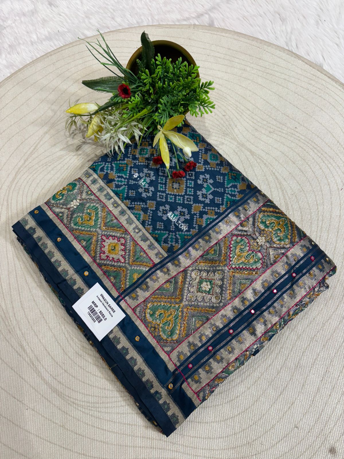 Traditional Patola Worked Saree with Heavy Embroidery & Zari Pallu | Wedding Wear by Shagun Sarees π«