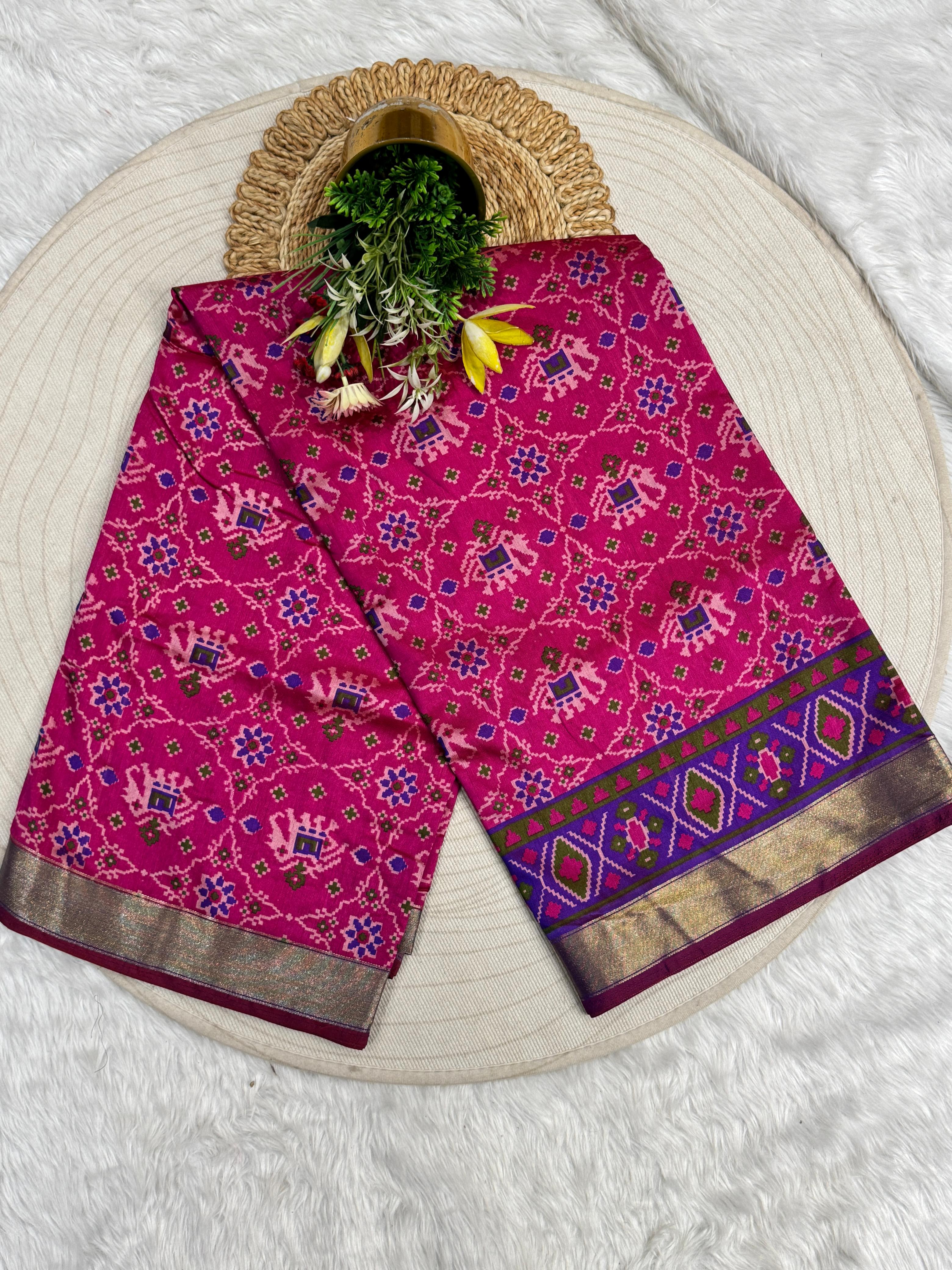 ๐ Elegant Blue Patola Silk Saree ๐๐ฆ | Animal & Bird Design | Budget Friendly | Gujarati Traditional Wear ๐ธ