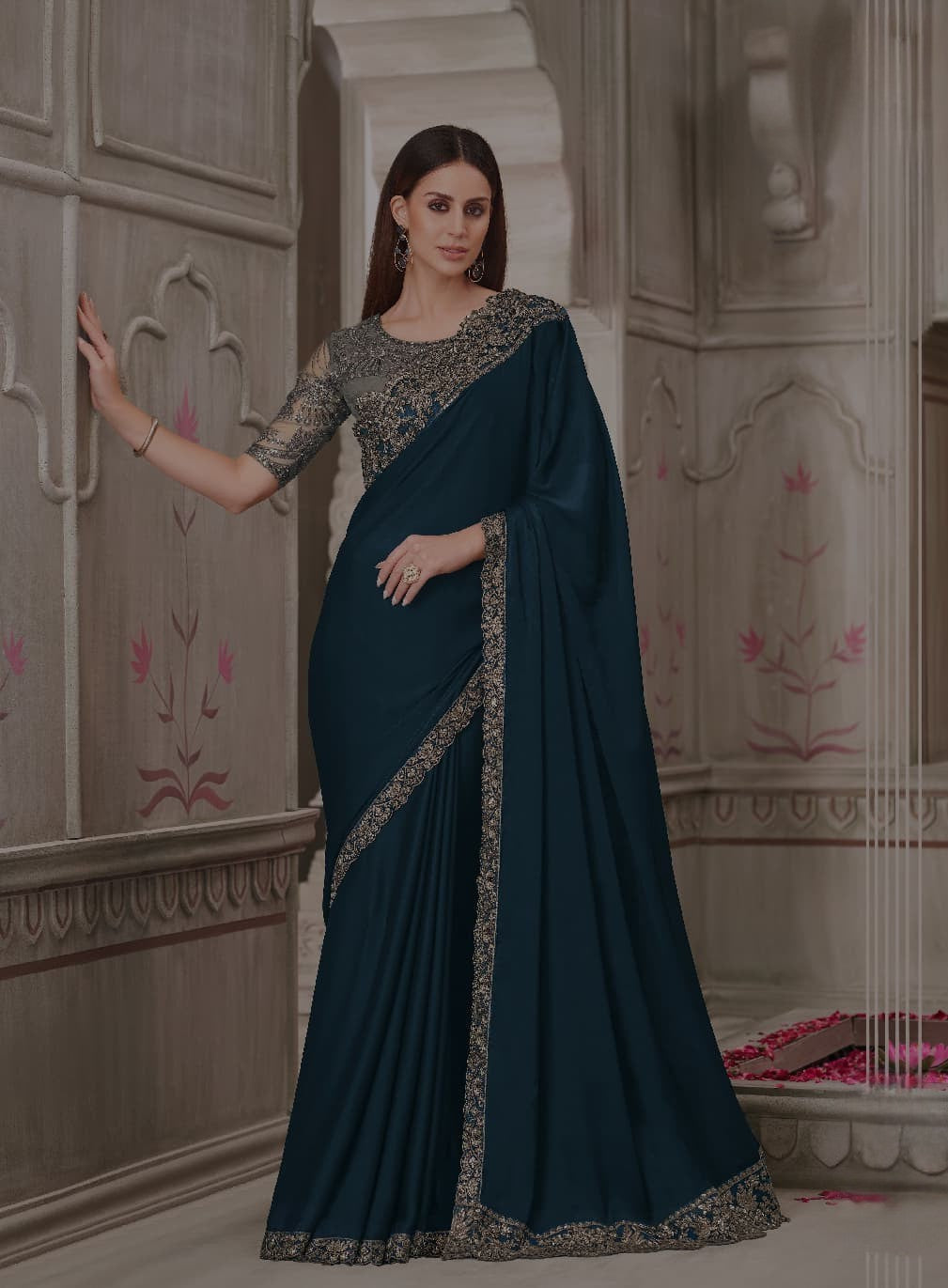 Blue Pure Organza Designer Saree π | Heavy Embroidered Blouse π« | Party Wear Saree by Shagun Fashion