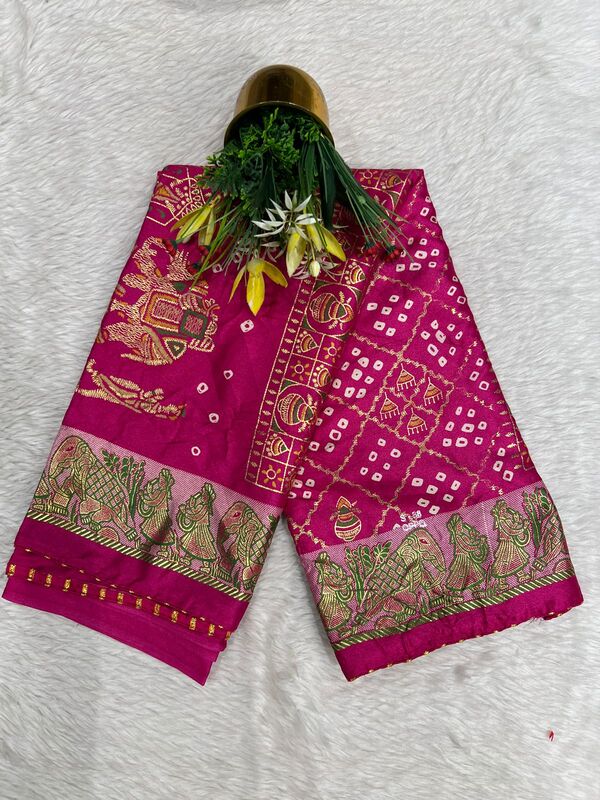 Affordable Gharchola Bandhani Saree – Tradition & Elegance 🌸✨