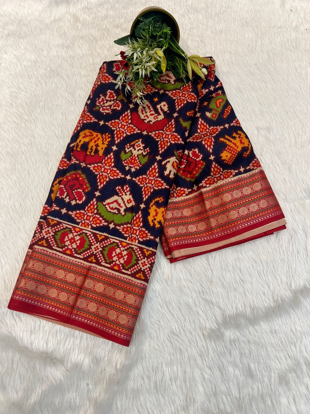 🐦 Double Ikat Patola Saree with Animal & Bird Designs | Affordable Traditional Elegance at ₹2050 🦁