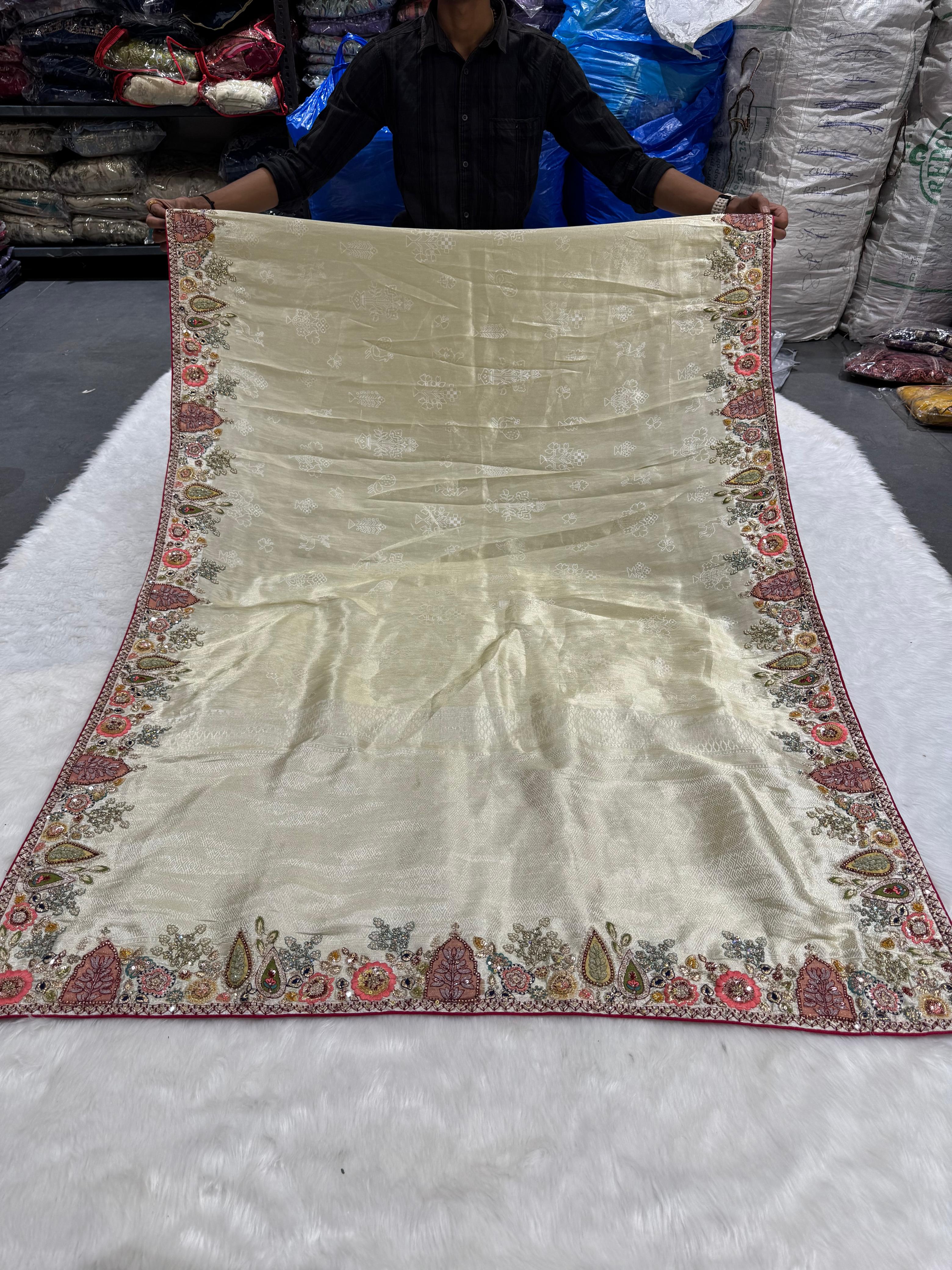 💎 Luxurious Heavy Work Saree 👑 | Designer Blouse 💫 | Premium Border & Fabric 💃 | Wedding & Festive Vibes ✨