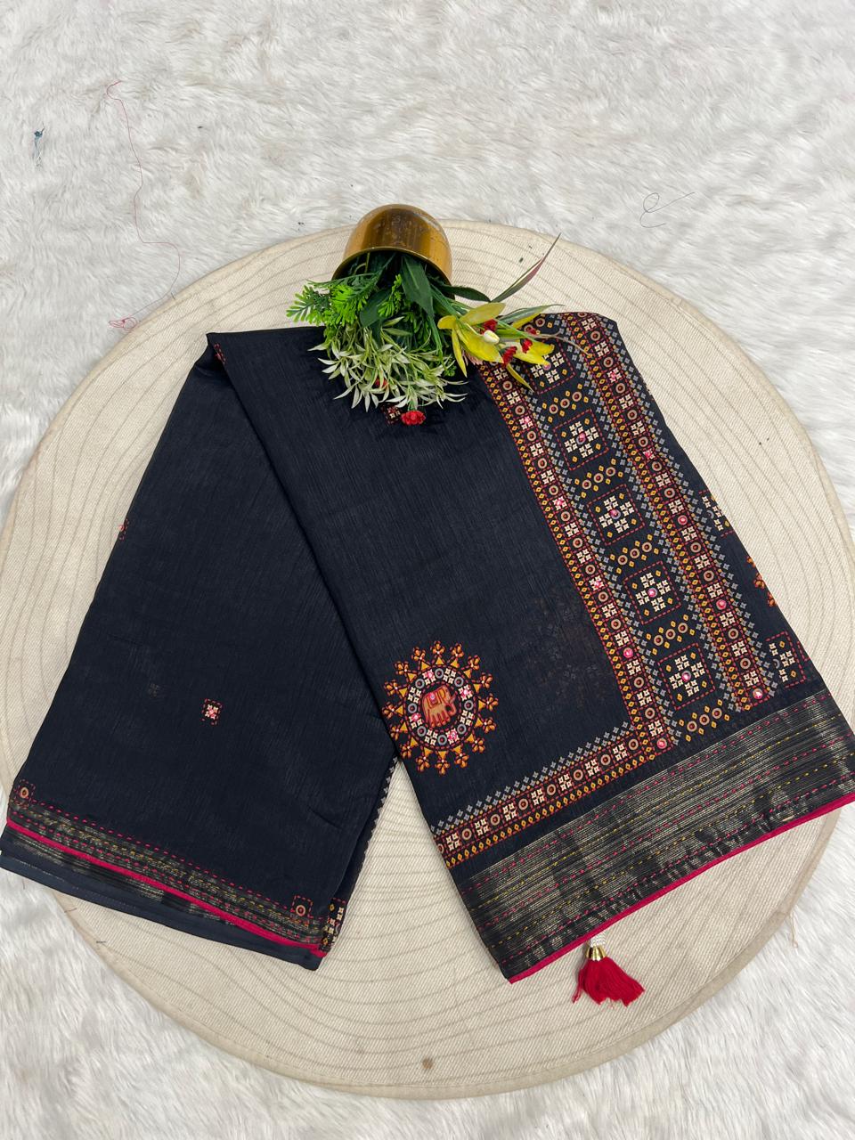 ✨ Pure Tissue Silk Saree with Jari Work & Patola Mirror Design 💎 | Royal Traditional Look 👑 | Trending Ethnic Wear Gujarat 🇮🇳