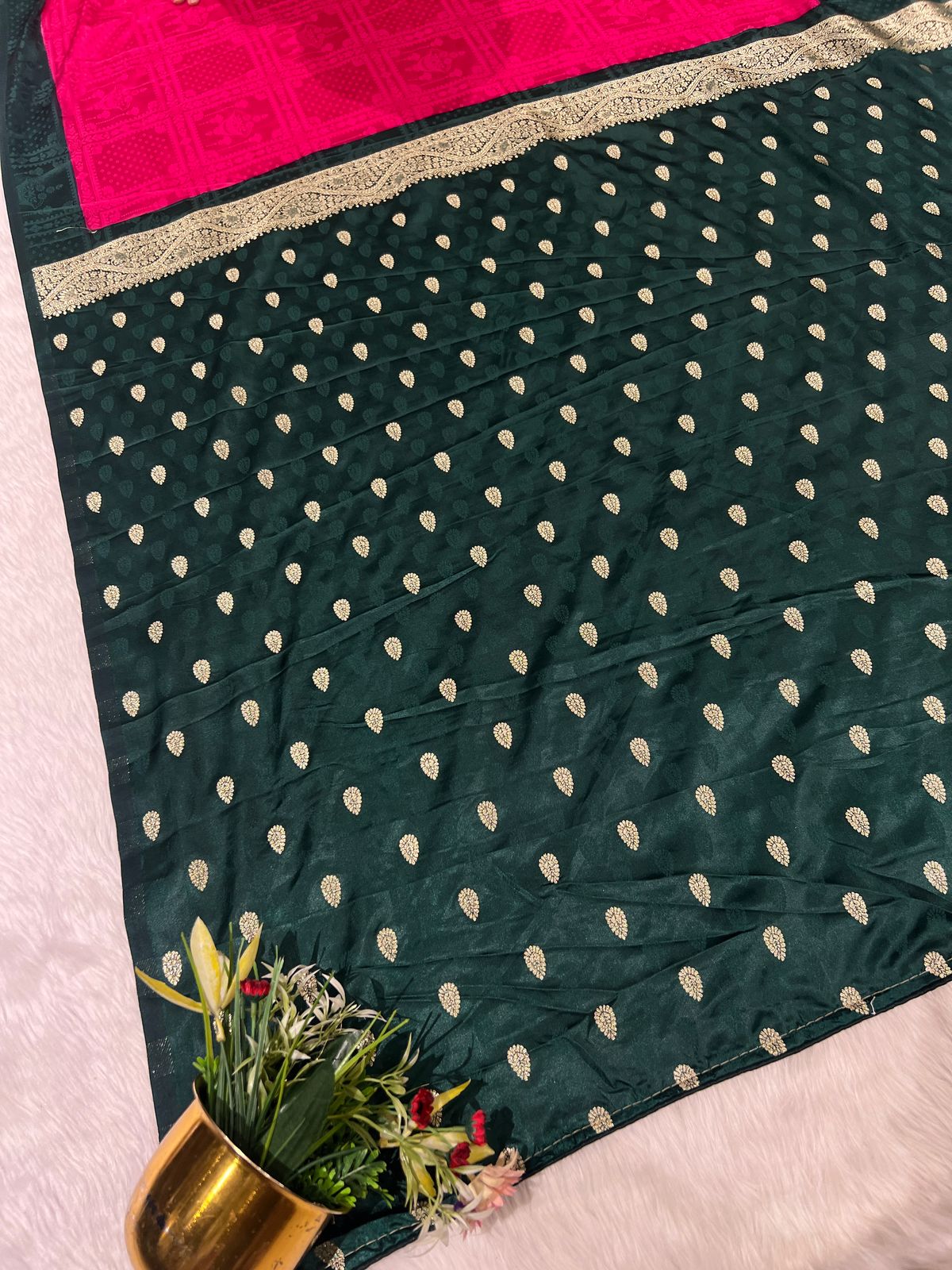 💫 Bandhani Gharchola Saree with Lagdi Patto & Latkan | Heavy Dual-Tone Pallu | Designer Border 🧵✨