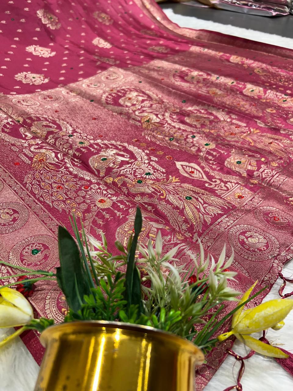 Peacock Design Heavy Work Saree 🦚 | Full Embroidered Pallu & Border 💫 | Party & Wedding Wear by Shagun Fashion