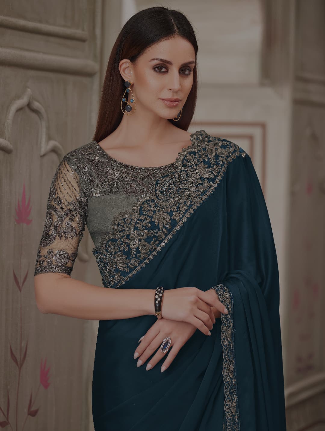 Blue Pure Organza Designer Saree 💙 | Heavy Embroidered Blouse 💫 | Party Wear Saree by Shagun Fashion