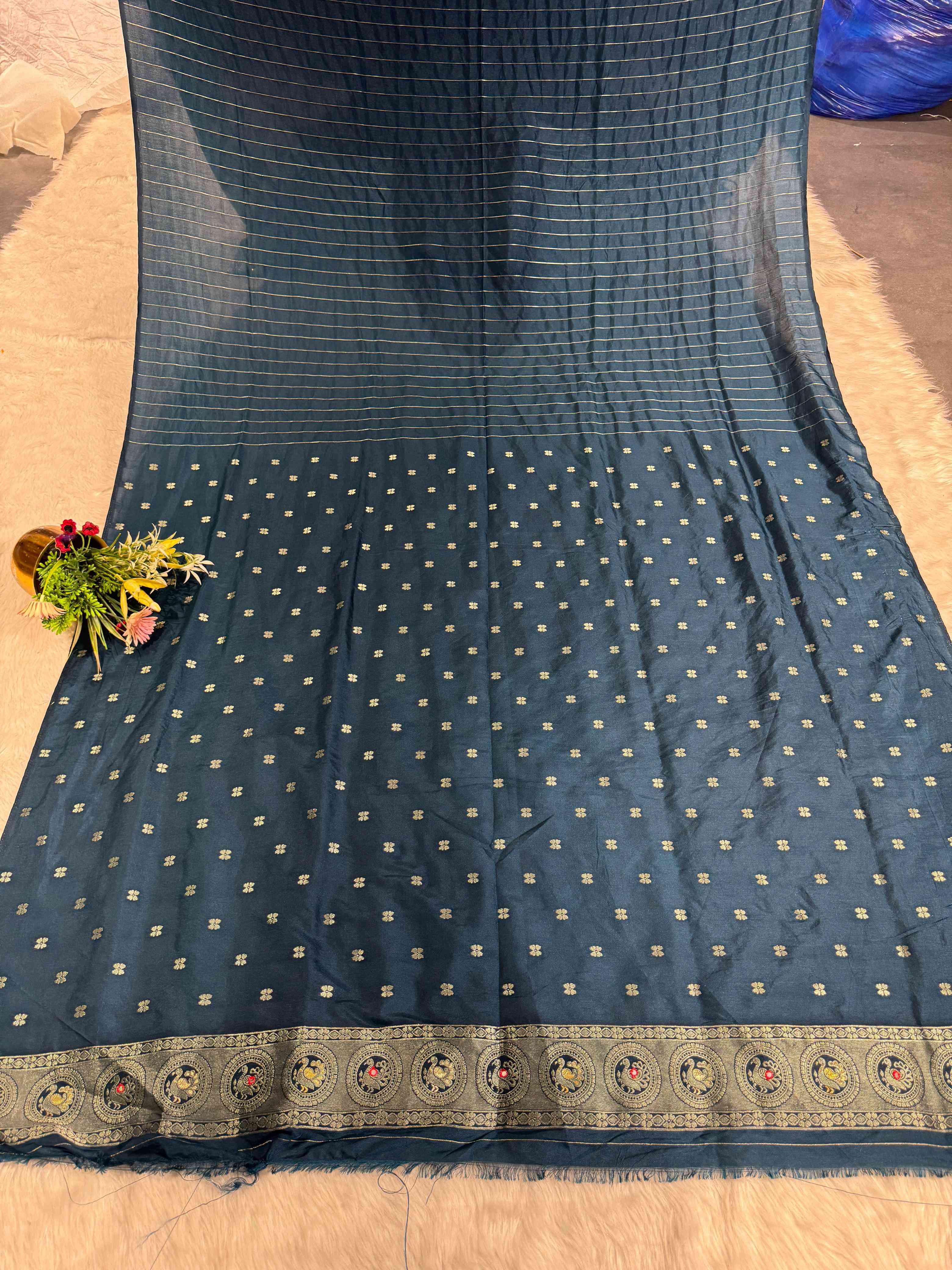 Heavy Designer Silk Saree with Elephant Pallu & Peacock Border Work | Party Wear Saree by Shagun Fashion 🦚🐘✨