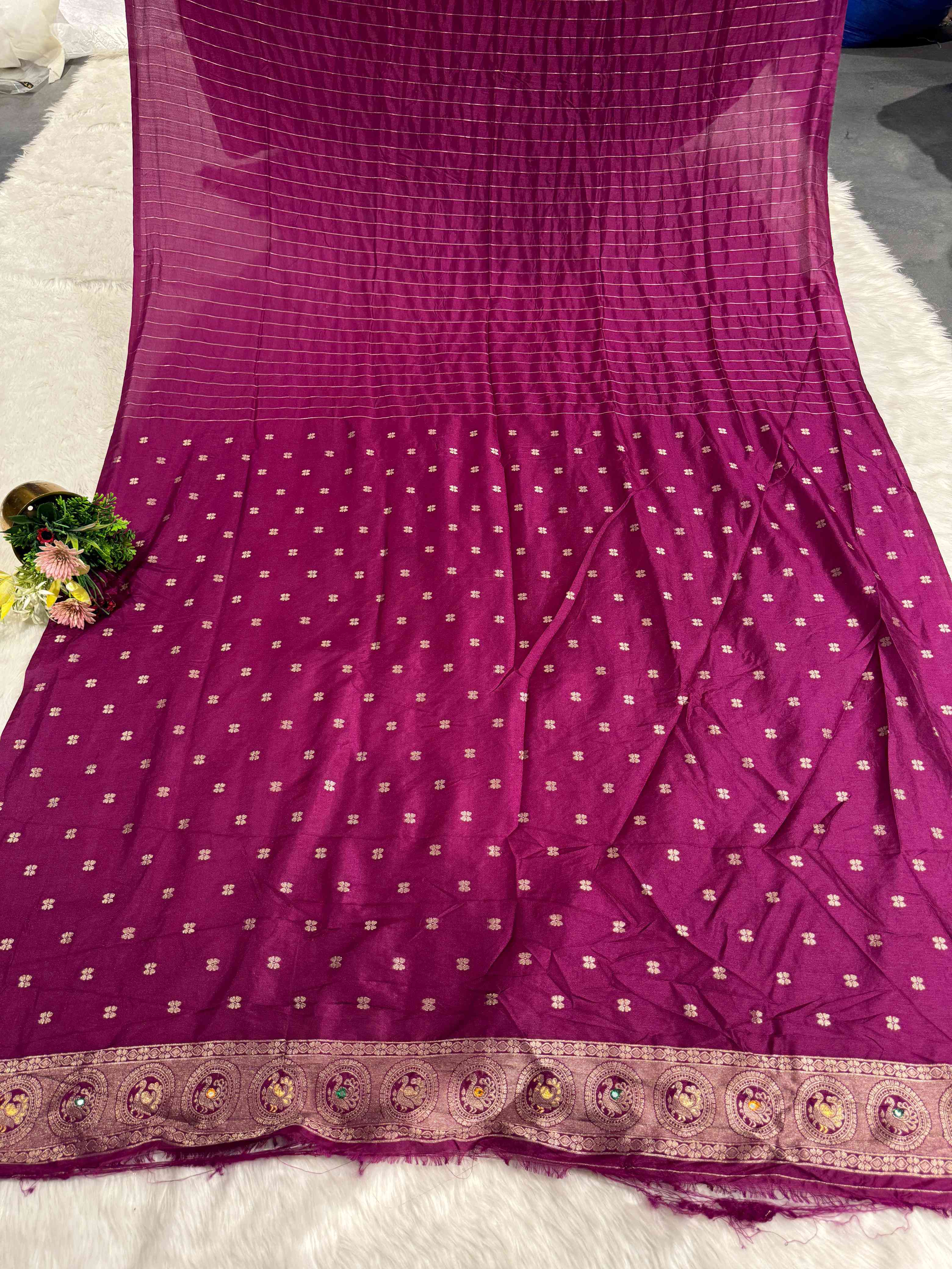 Heavy Designer Silk Saree with Elephant Pallu & Peacock Border Work | Party Wear Saree by Shagun Fashion 🦚🐘✨