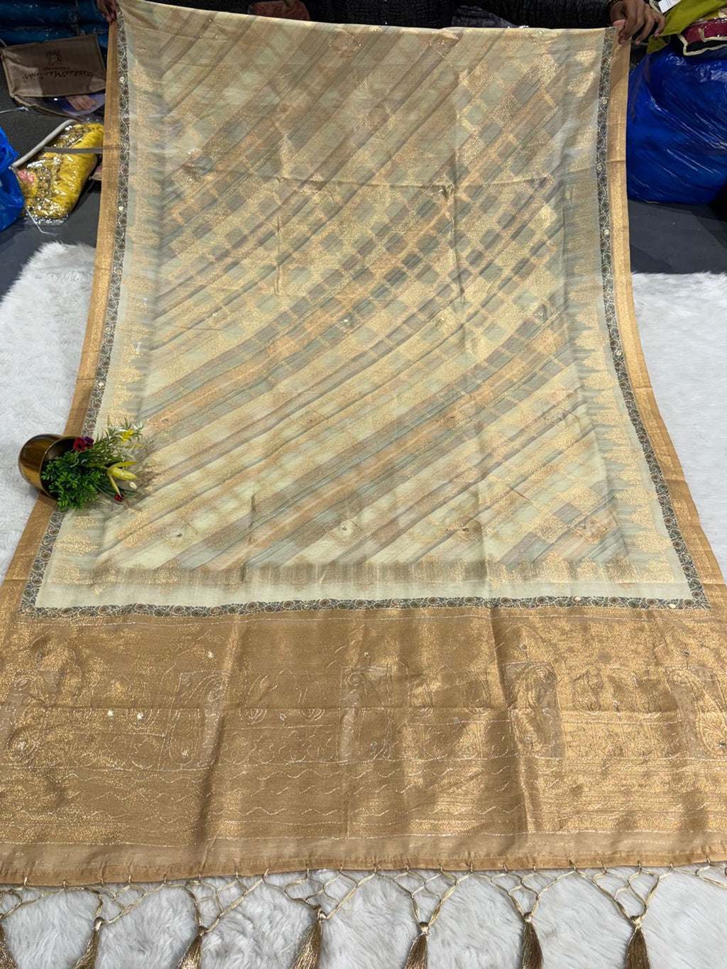 Luxury Organza Saree with Heavy Jari Work ✨ | Silky Tissue Designer Saree at ₹1850 | Shagun Sarees & Zankhi Boutique