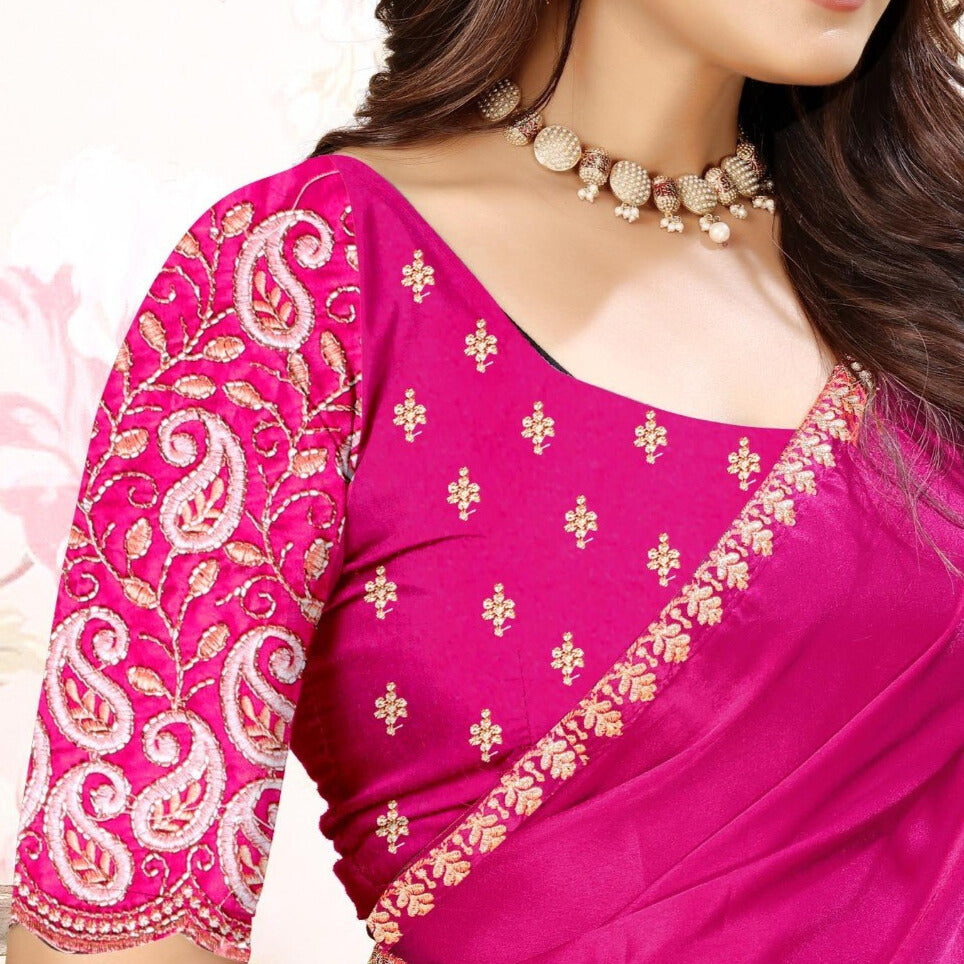 ✨ Premium Melbourne Satin Saree for Weddings & Parties – By Pankhu Fashion 💫