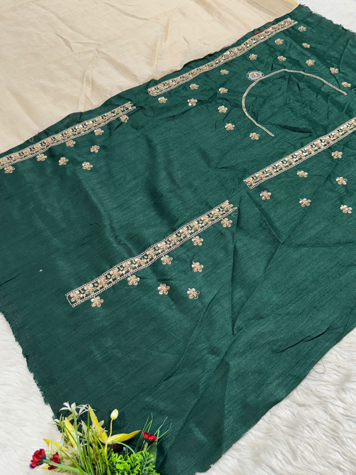 ✨ Elegant Beige Tissue Silk Saree with Peacock Embroidery & Designer Blouse | Party Wear Saree by Shagun Fashion