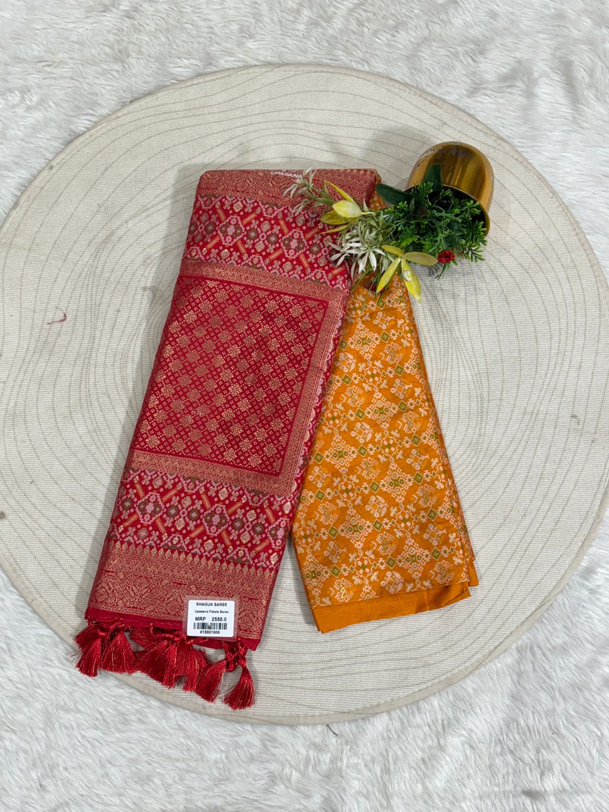 Elegant Semi Patola Saree with Dual-Tone Pallu & Jaalar Work – Lightweight Traditional Wear by Shagun Sarees 💫