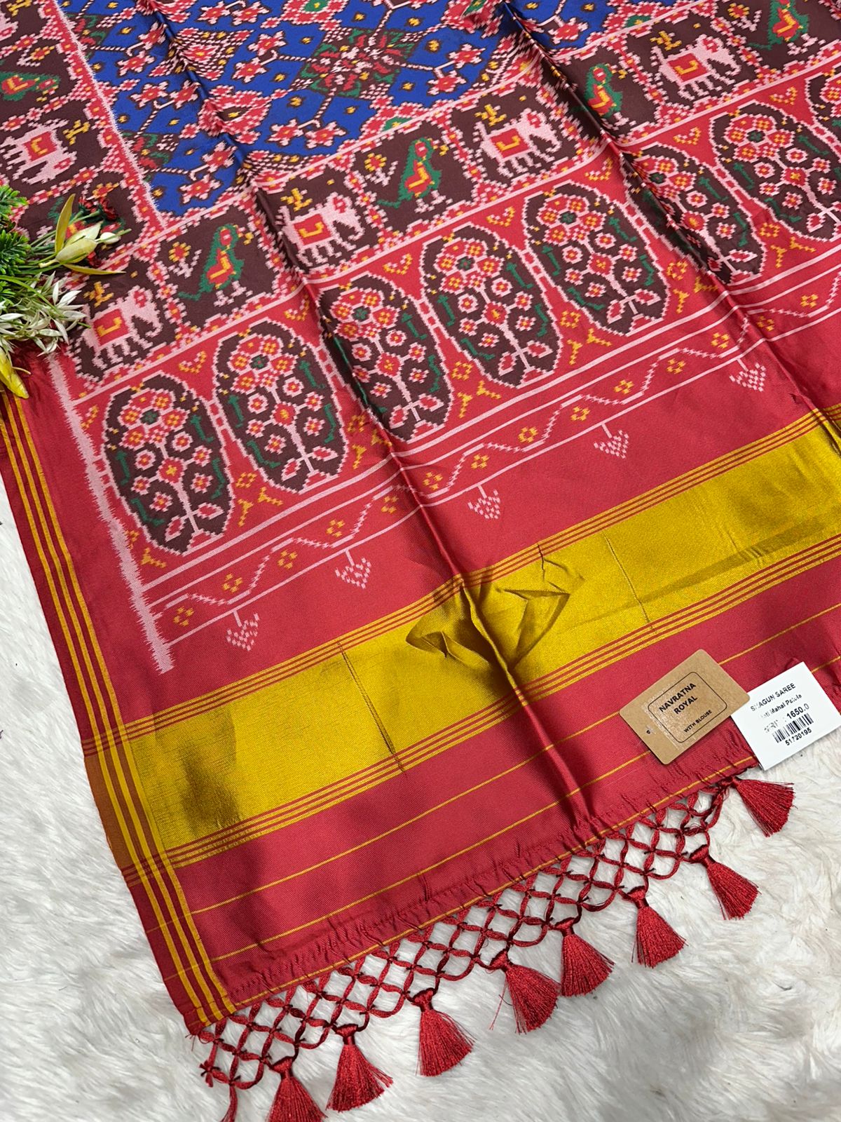 ✨ Traditional Patola Print Saree with Elephant & Parrot Motifs | Budget-Friendly Ethnic Wear by Shagun Sarees 🧵