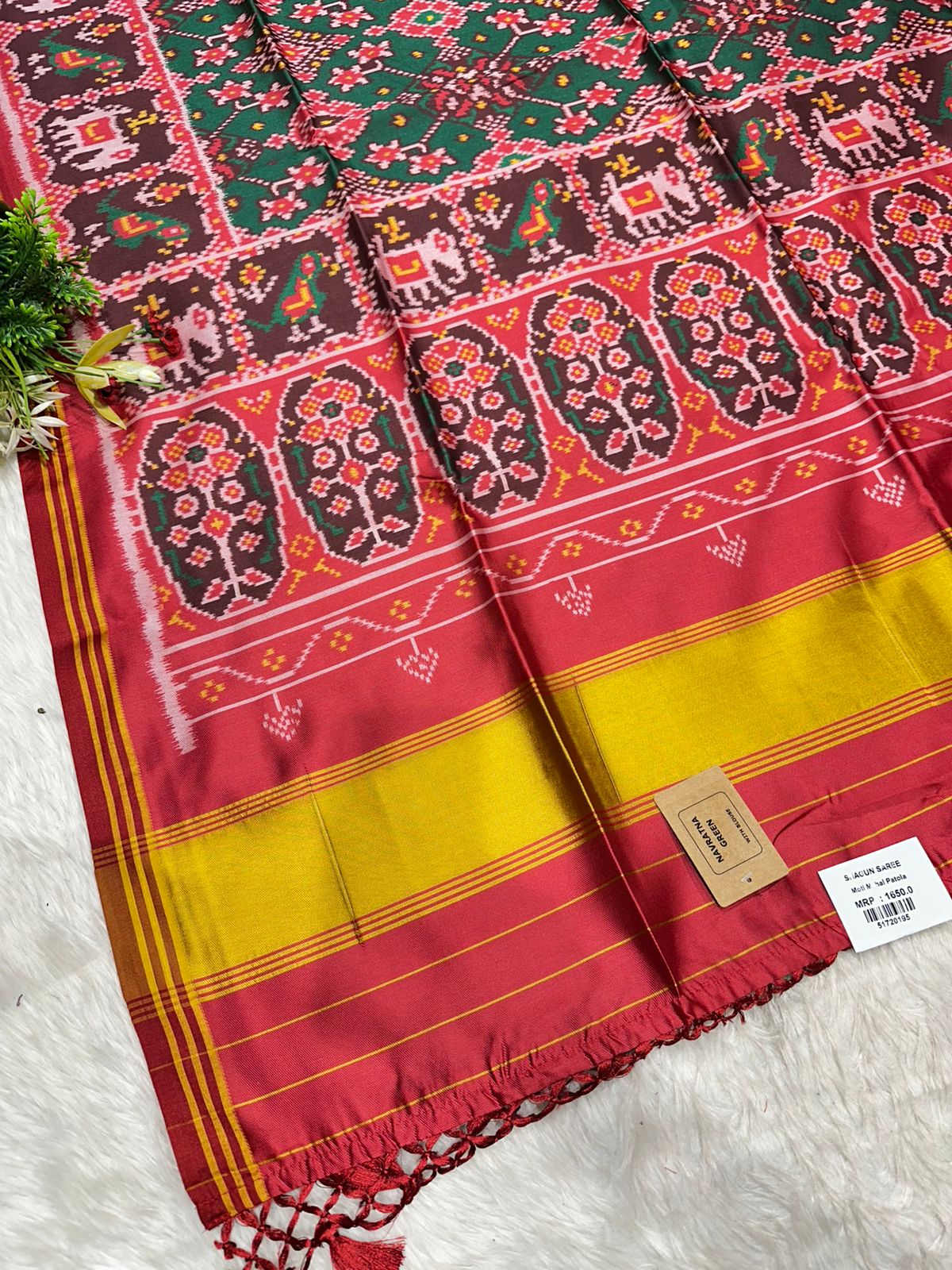 ✨ Traditional Patola Print Saree with Elephant & Parrot Motifs | Budget-Friendly Ethnic Wear by Shagun Sarees 🧵