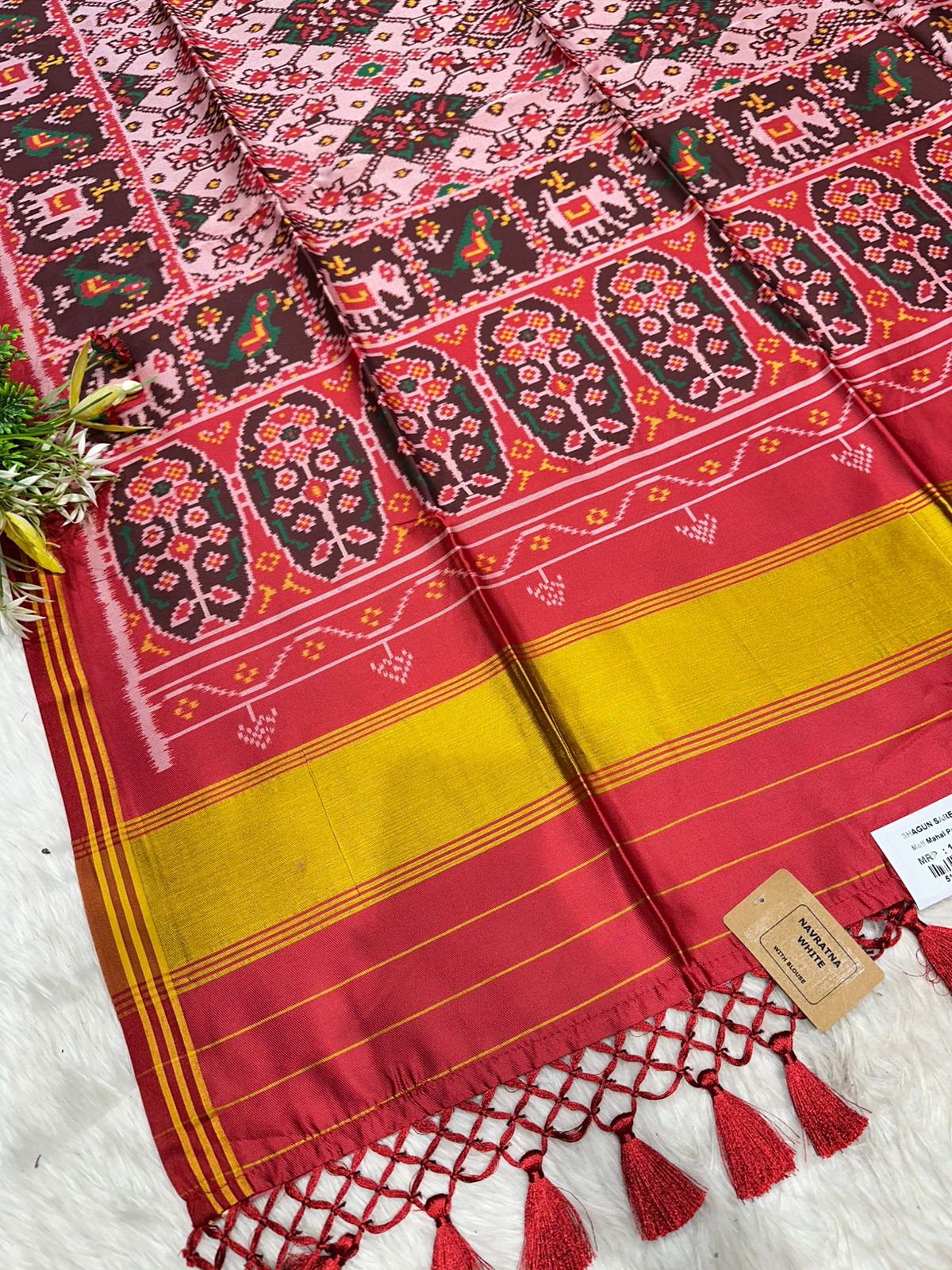 ✨ Traditional Patola Print Saree with Elephant & Parrot Motifs | Budget-Friendly Ethnic Wear by Shagun Sarees 🧵