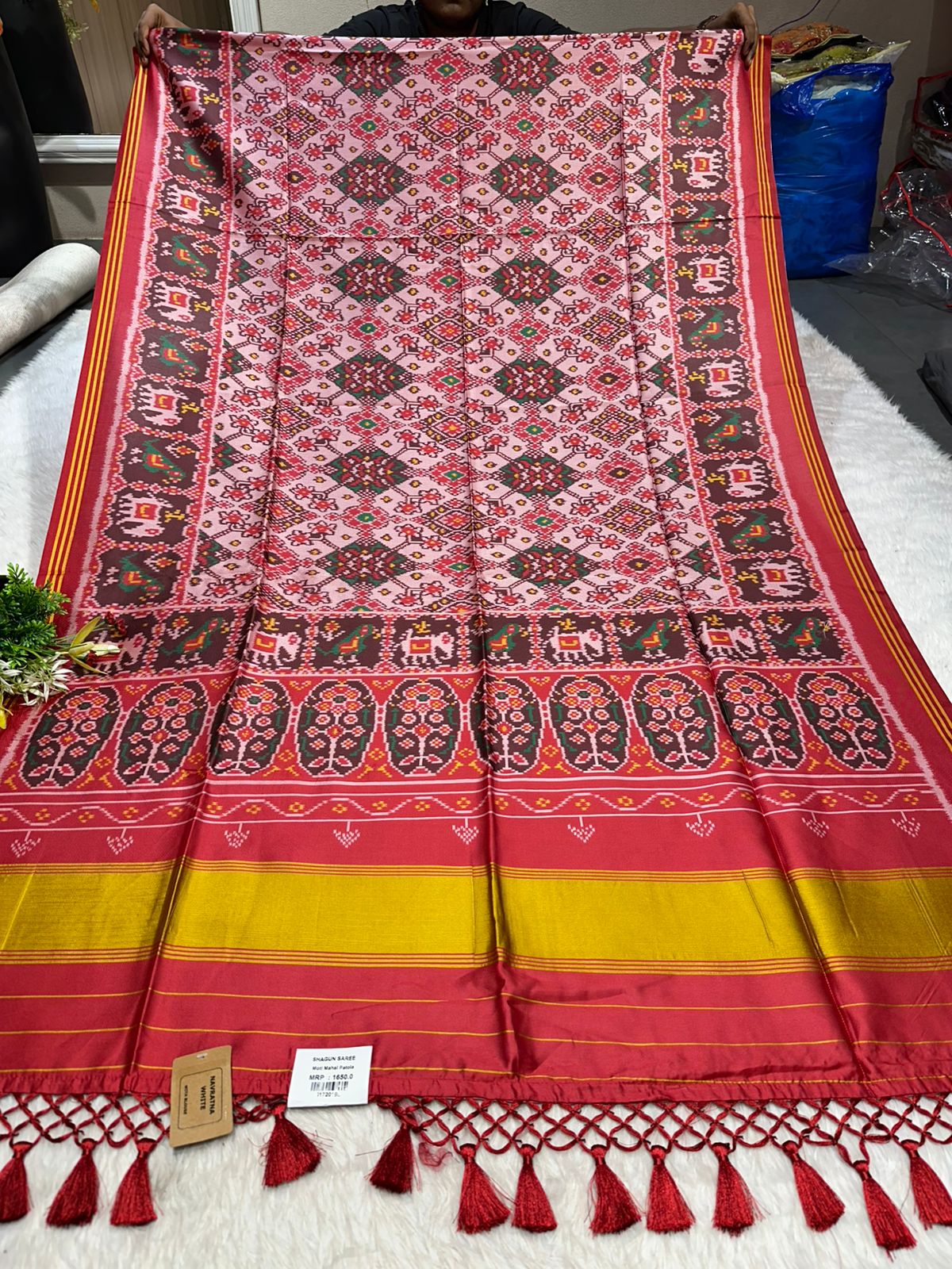 ✨ Traditional Patola Print Saree with Elephant & Parrot Motifs | Budget-Friendly Ethnic Wear by Shagun Sarees 🧵