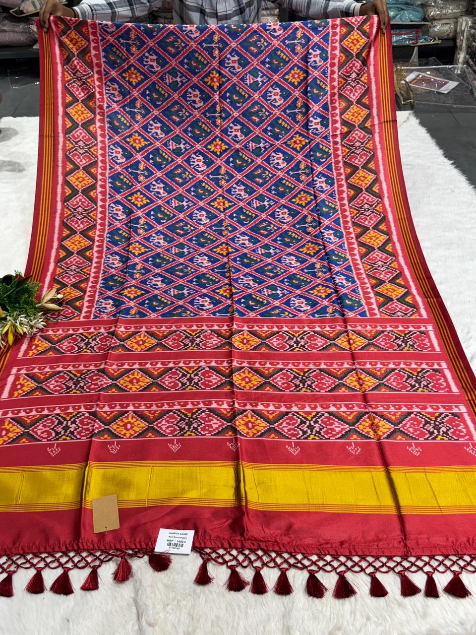 Vibrant Patola Style Saree with Traditional Ikat Motifs | Elegant Daily & Festive Wear by Zankhi Boutique 🌺