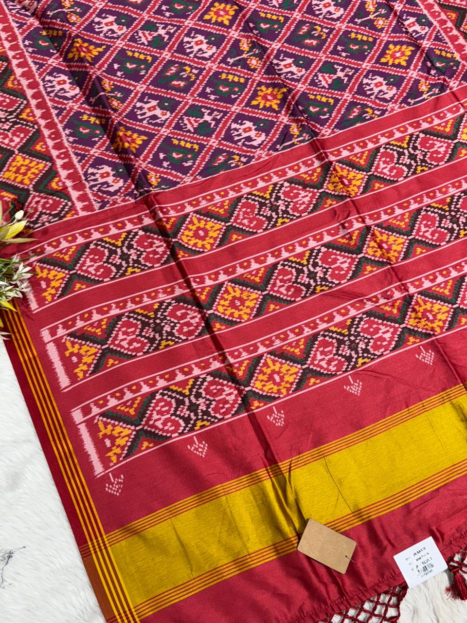 Vibrant Patola Style Saree with Traditional Ikat Motifs | Elegant Daily & Festive Wear by Zankhi Boutique 🌺