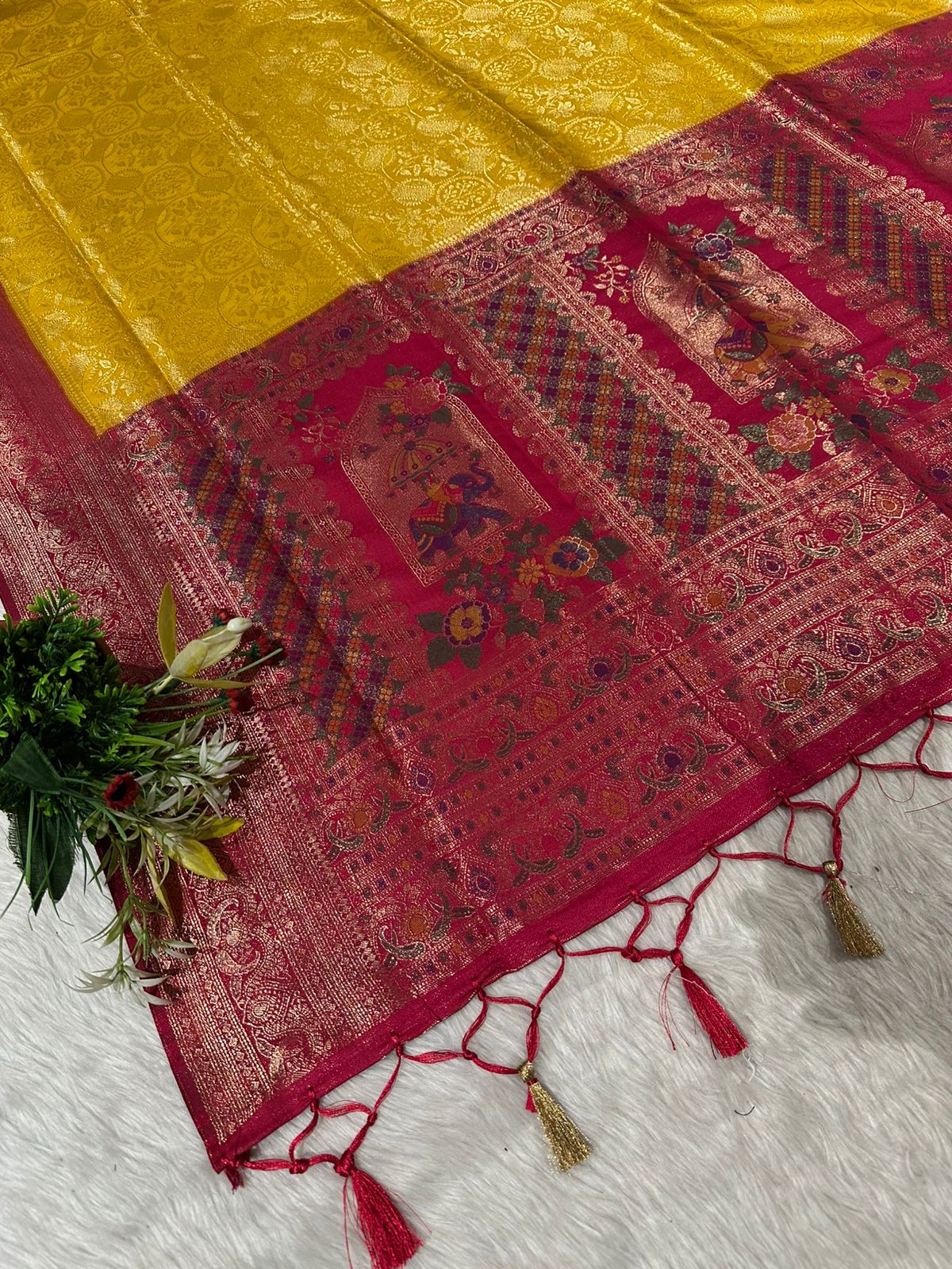 Traditional Kanjivaram Silk Saree with Royal Zari Pallu & Blouse – Wedding & Festive Wear by Shagun Sarees ✨