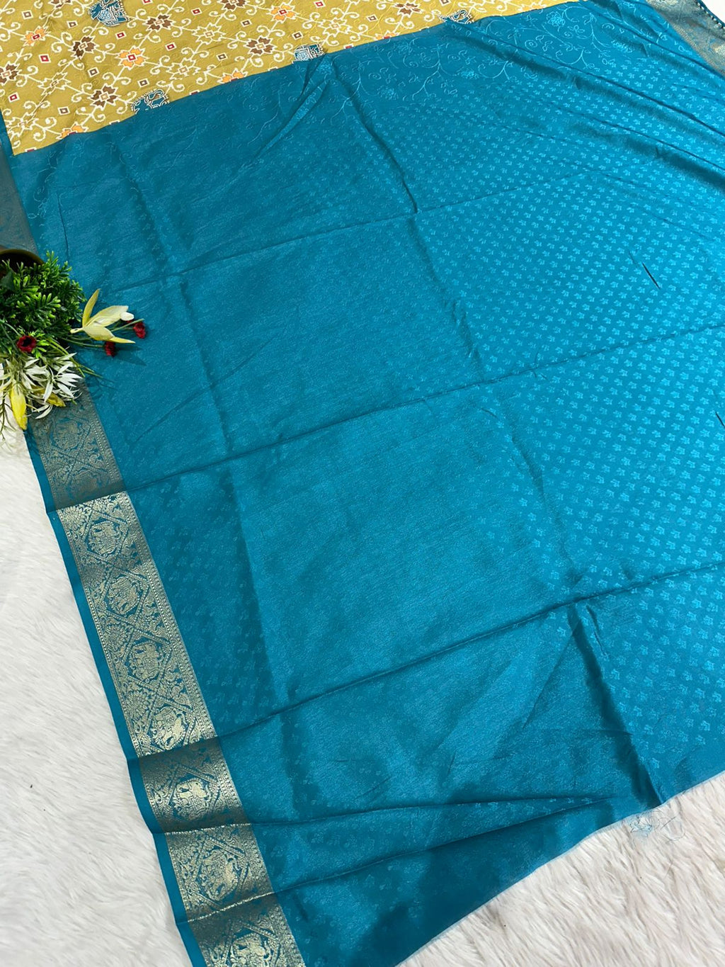 "Traditional Patola Style Saree with Rich Zari Elephant Pallu 🐘 | Shagun Fashion Exclusive"