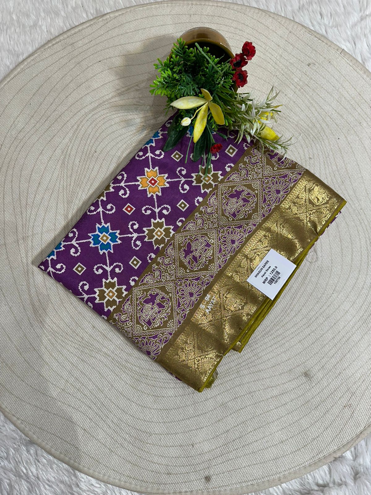"Traditional Patola Style Saree with Rich Zari Elephant Pallu 🐘 | Shagun Fashion Exclusive"