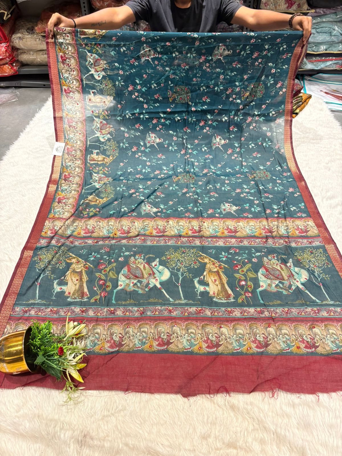 Elegant Mughal Art Casual Saree for Women 👑 | Soft Fabric Ethnic Wear for Daily & Festive Look | Shagun Sarees