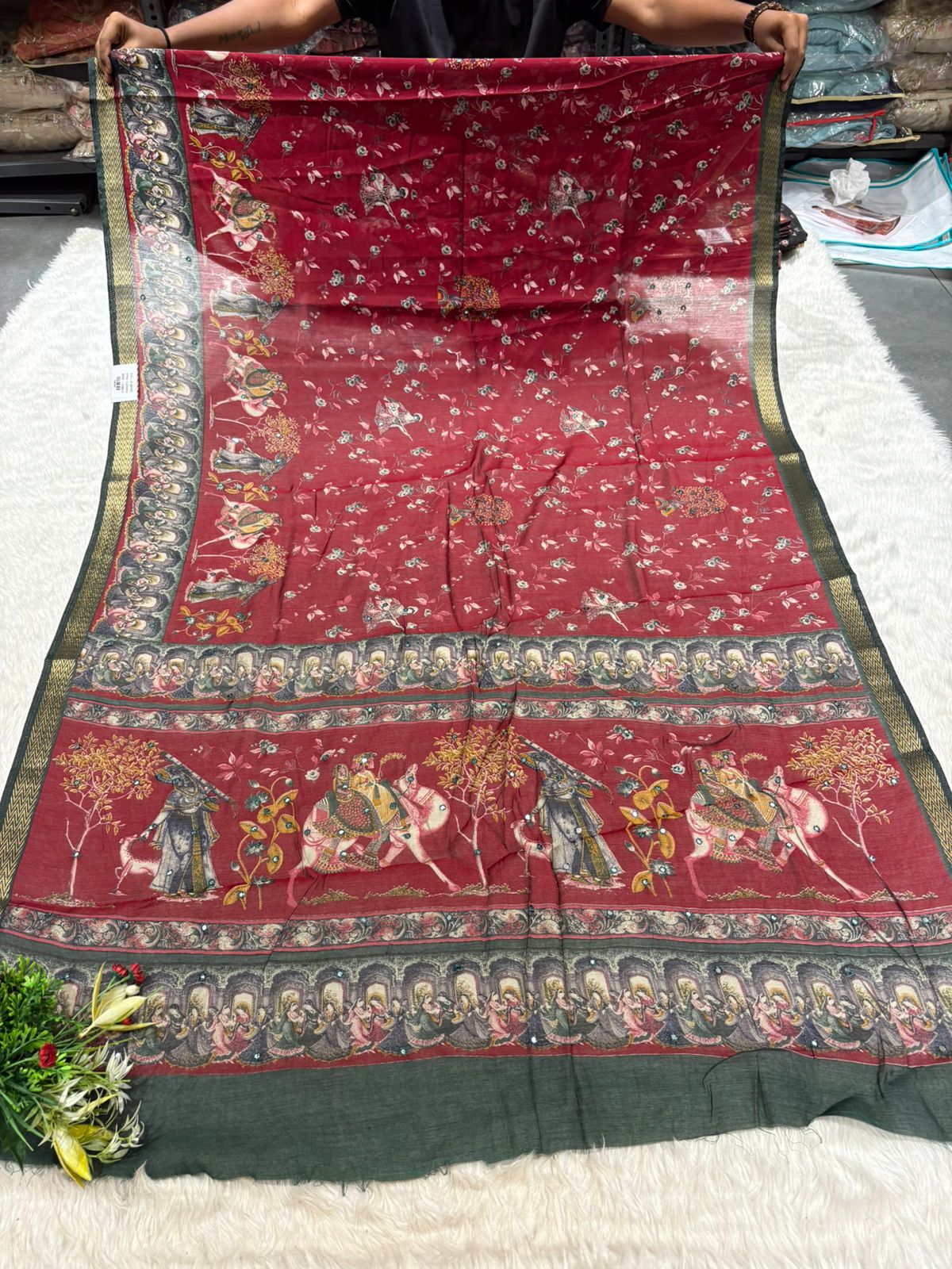 Elegant Mughal Art Casual Saree for Women 👑 | Soft Fabric Ethnic Wear for Daily & Festive Look | Shagun Sarees