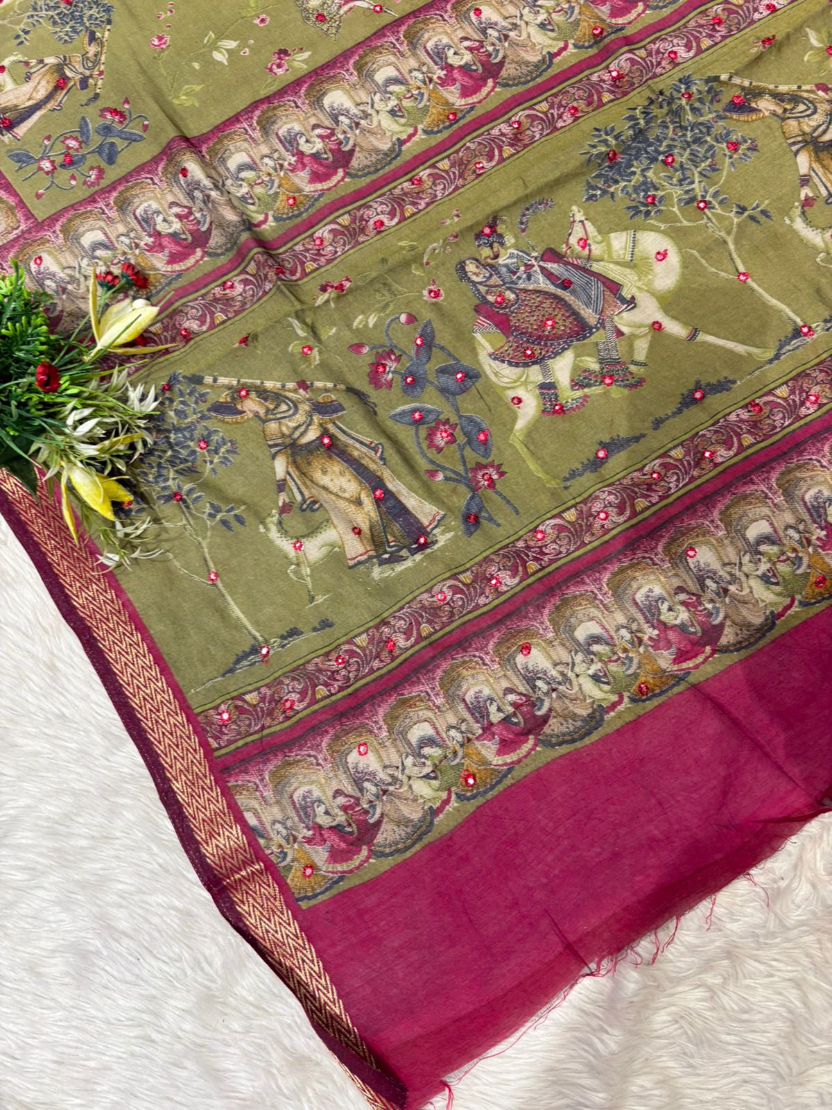 Elegant Mughal Art Casual Saree for Women 👑 | Soft Fabric Ethnic Wear for Daily & Festive Look | Shagun Sarees