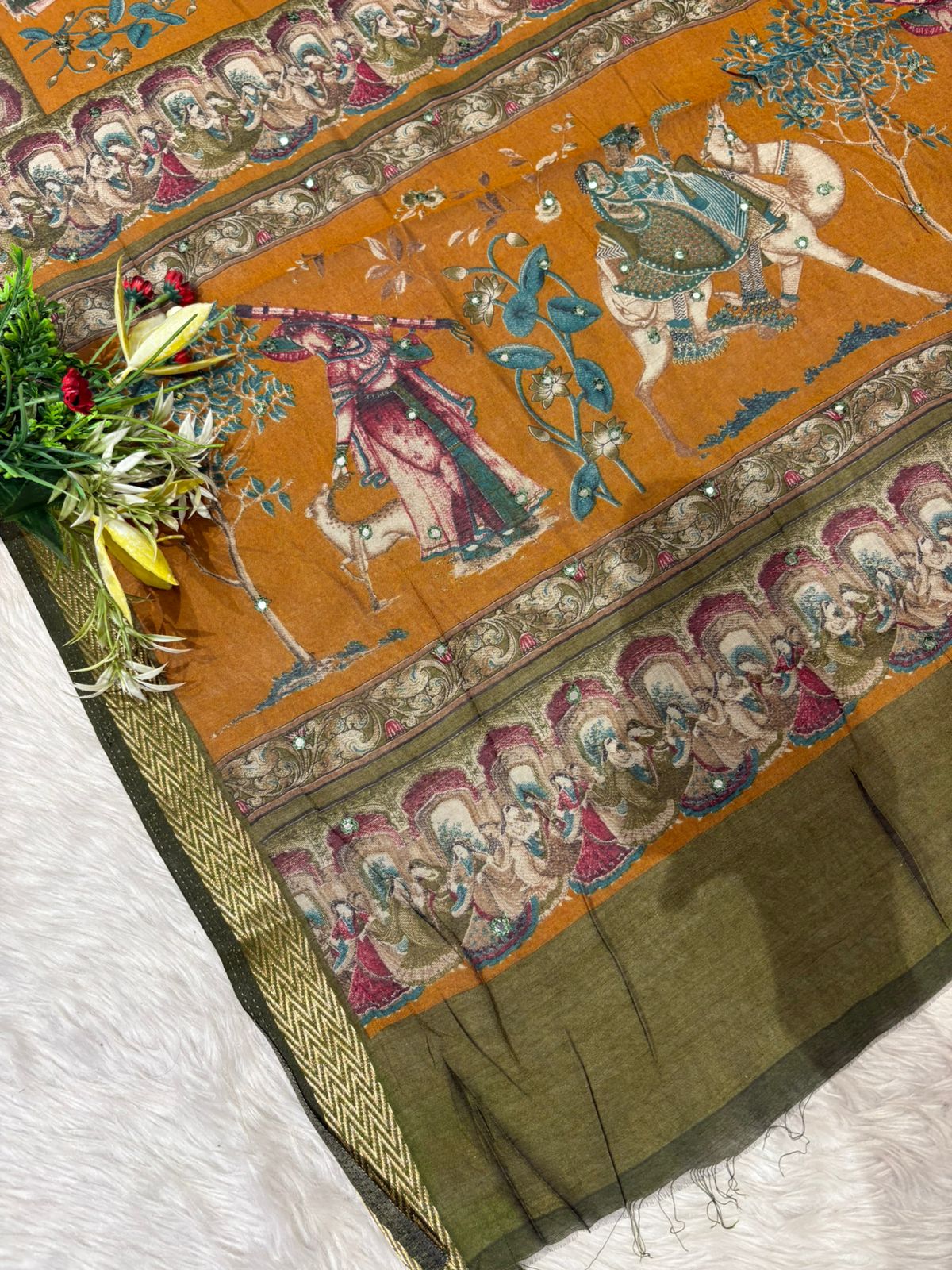 Elegant Mughal Art Casual Saree for Women 👑 | Soft Fabric Ethnic Wear for Daily & Festive Look | Shagun Sarees