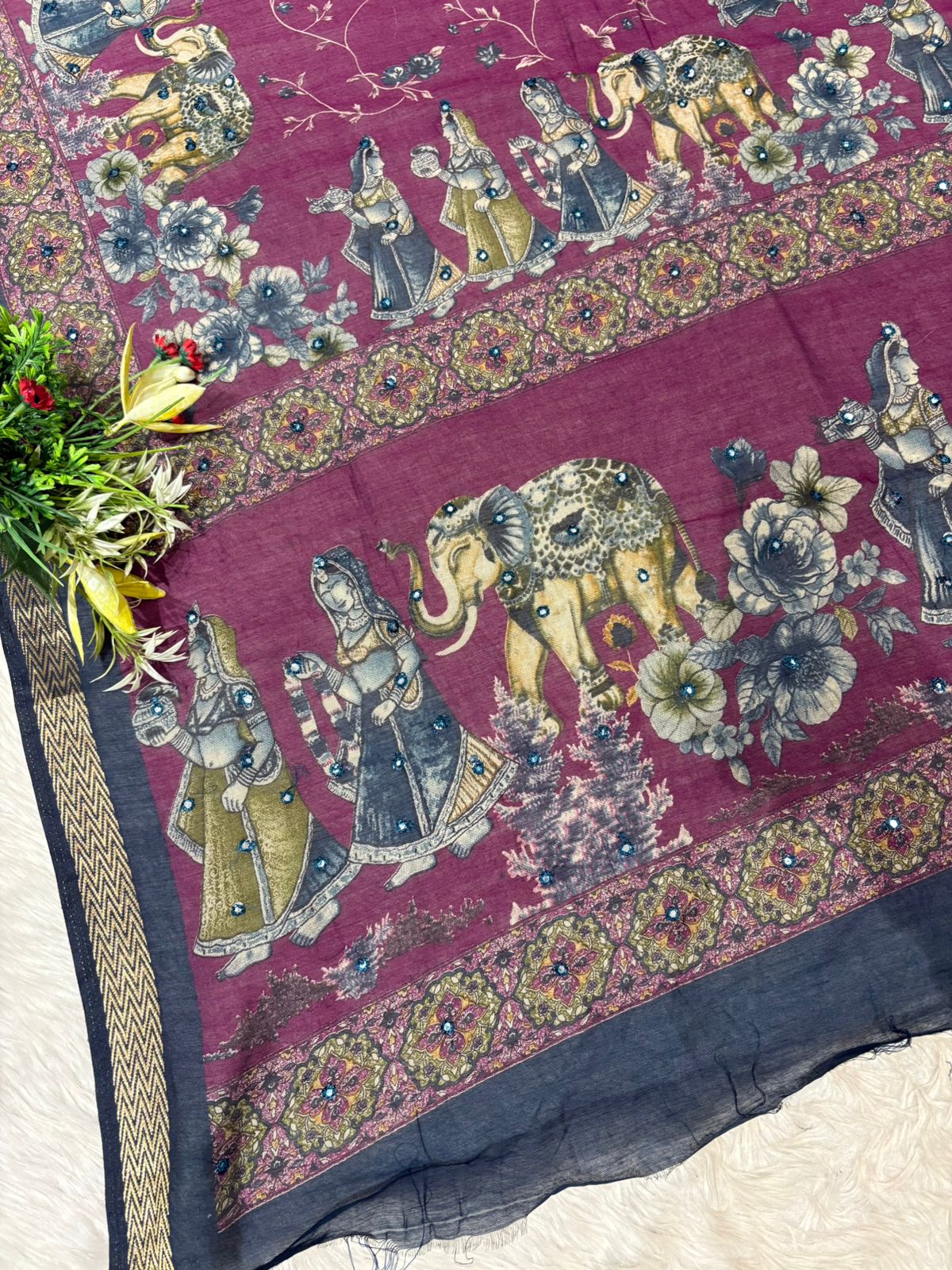 Elegant Mughal Art Casual Saree for Women 👑 | Soft Fabric Ethnic Wear for Daily & Festive Look | Shagun Sarees