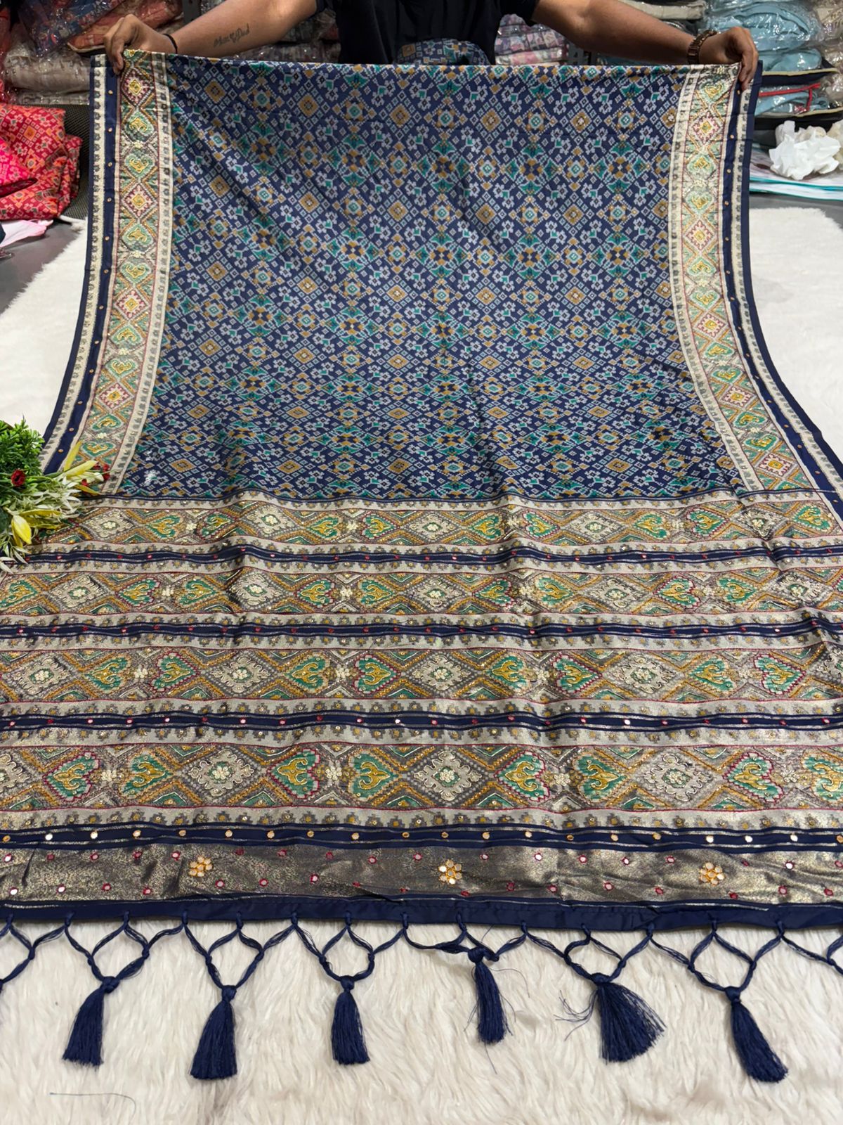 Traditional Patola Worked Saree with Heavy Embroidery & Zari Pallu | Wedding Wear by Shagun Sarees 💫