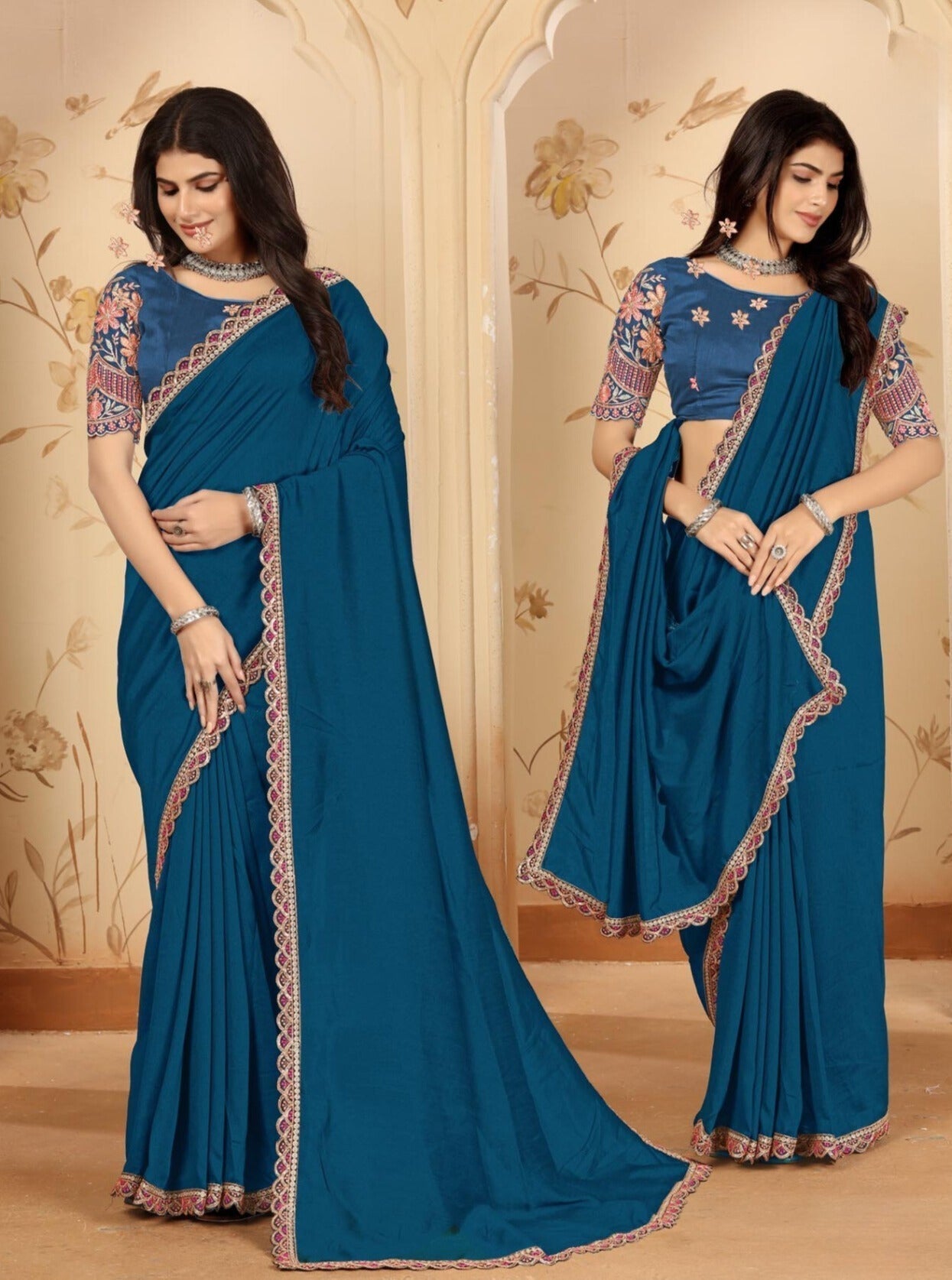 Designer Embroidered Saree with Heavy Blouse for Wedding & Party Wear ✨ | Shagun Fashion Exclusive