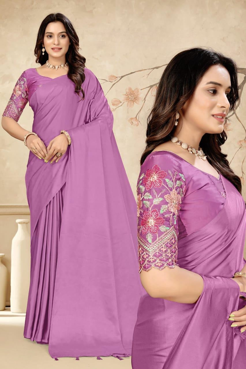 Elegant Embroidered Blouse Saree for Party & Festive Wear ✨ | Designer Saree by Pankhu Fashion 🌸