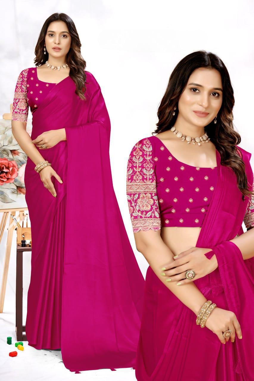 Elegant Embroidered Blouse Saree for Party & Festive Wear ✨ | Designer Saree by Pankhu Fashion 🌸