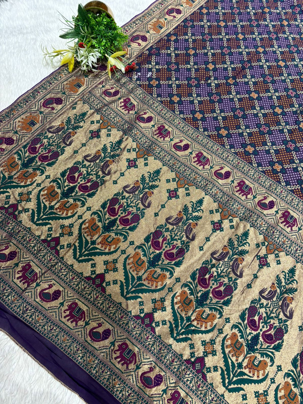 Traditional Janglo Bandhani Silk Saree with Zari Pallu & Elephant Border 🐘✨ | Shagun Sarees by Zankhi Boutique