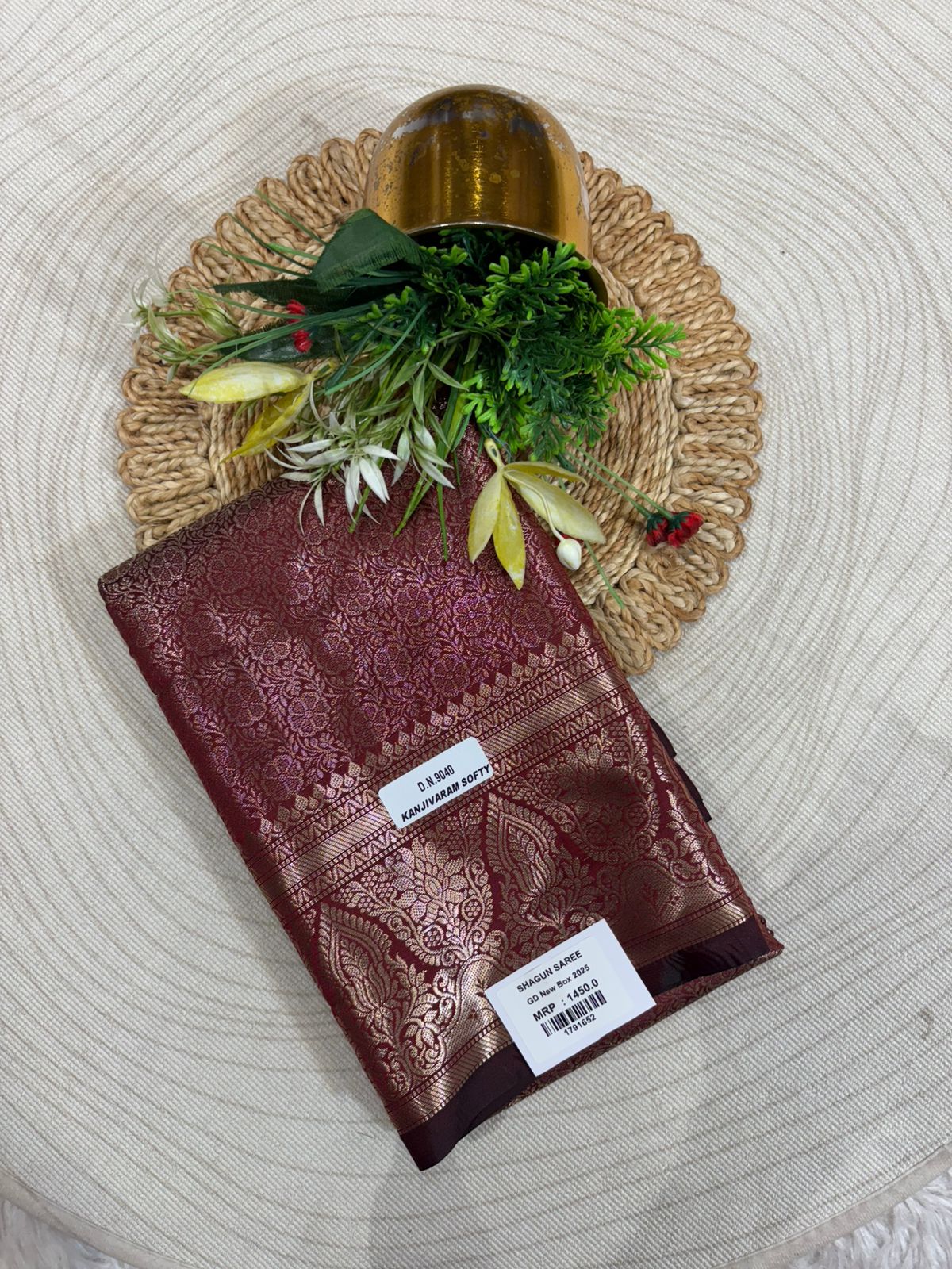 Elegant Plum Banarasi Soft Silk Saree with Zari Weaving | Shagun Fashion Exclusive