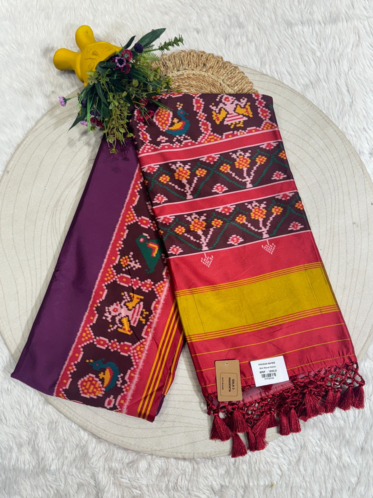 Elegant Gala Border Ikat Patola Saree 🧵 | Hyderabadi Design | Soft Silk by Shagun Sarees 💫