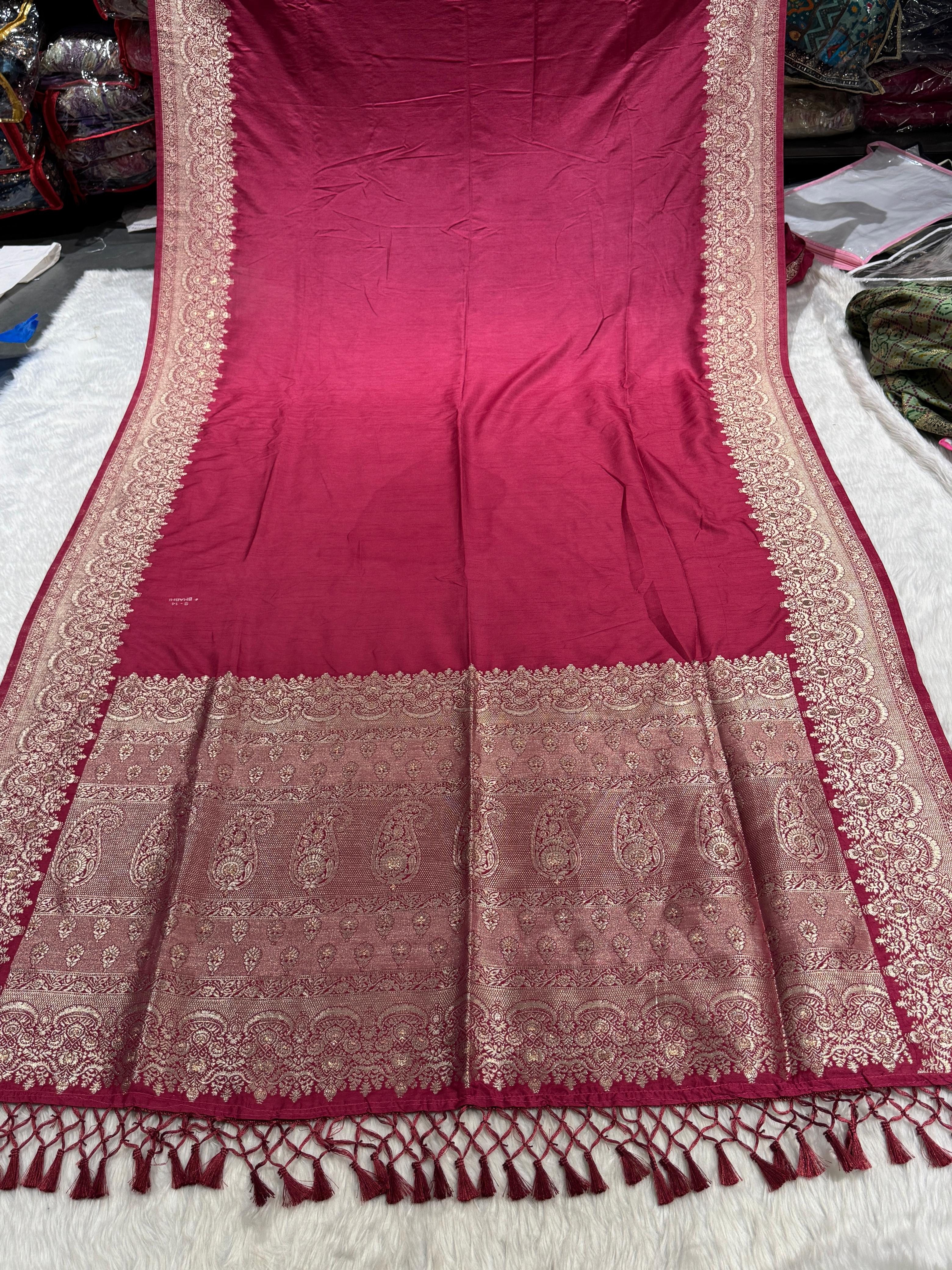 ✨ Gala Border Embroidered Saree | Multi-Color Magic 🌈 | Heavy Full Work Saree 👑 | Festive & Bridal Favorite 💃