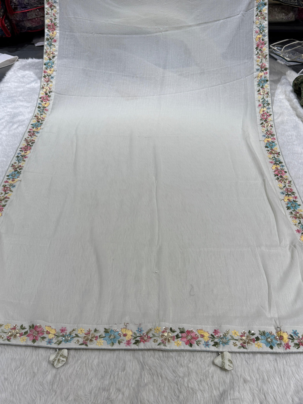 Elegant Organza Saree with Border Work & Designer Blouse🌸✨