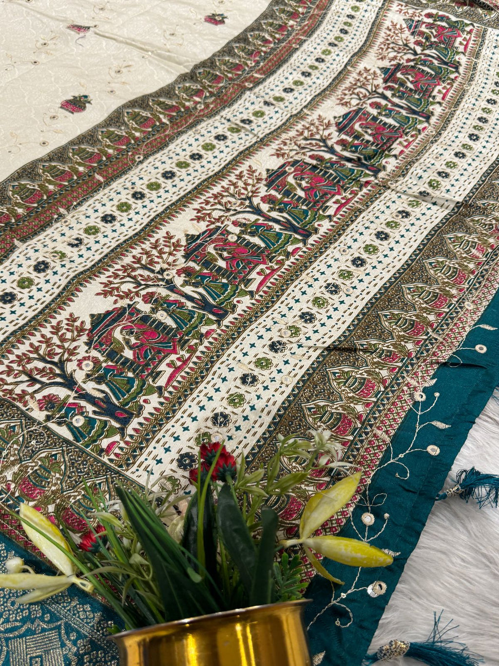 💫 Elegant Pashmina Saree with Vadivela Design, Golden & Mirror Work ✨ | Budget-Friendly Beauty 💸 | Trending in Gujarat & India 🇮🇳