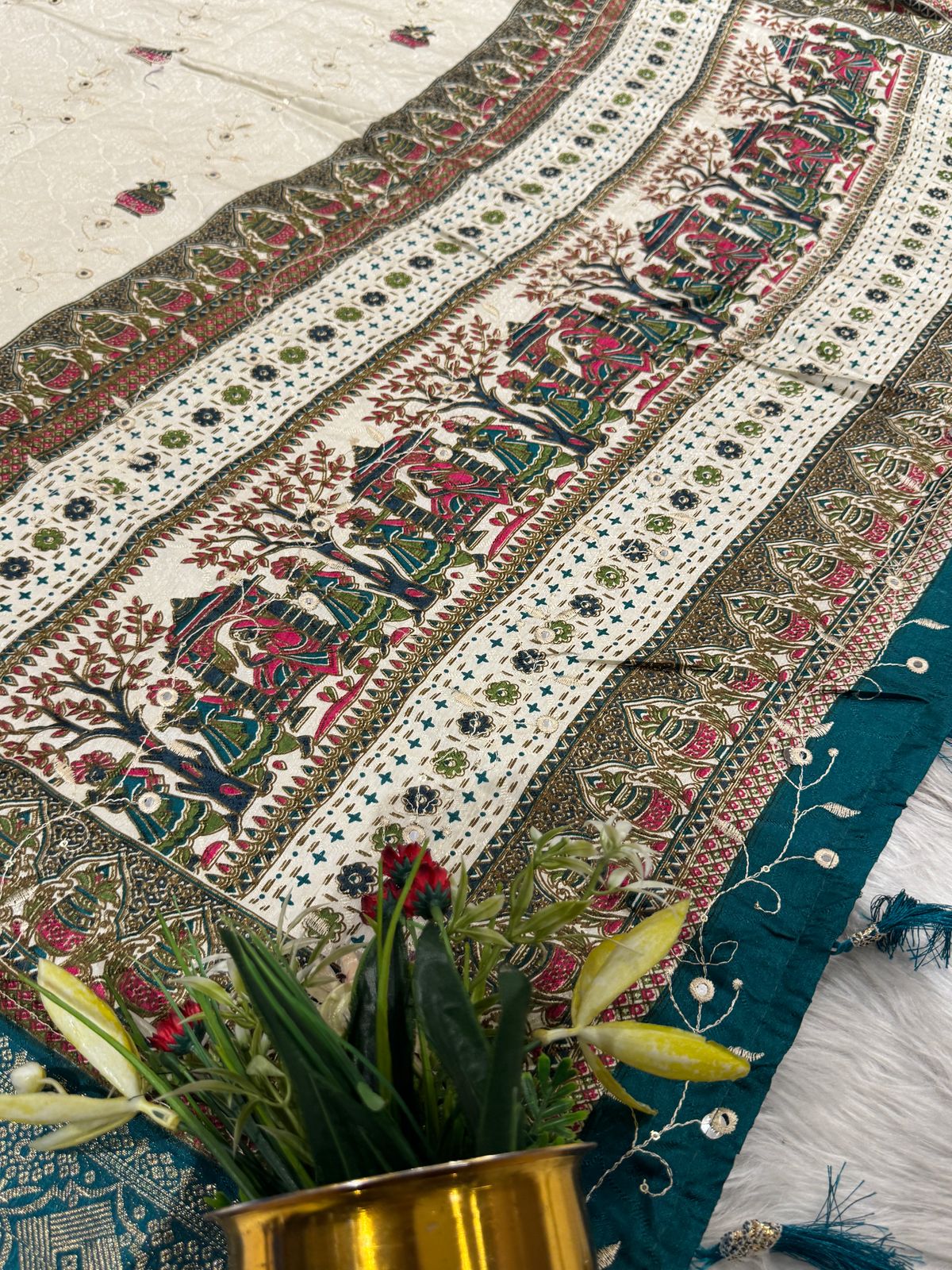 💫 Elegant Pashmina Saree with Vadivela Design, Golden & Mirror Work ✨ | Budget-Friendly Beauty 💸 | Trending in Gujarat & India 🇮🇳