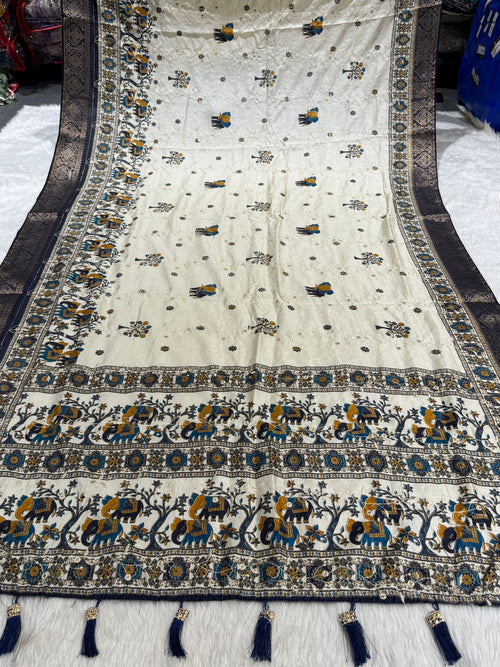 Affordable Pashmina Saree with Mirror Work – Stunning Design at Just ₹1050