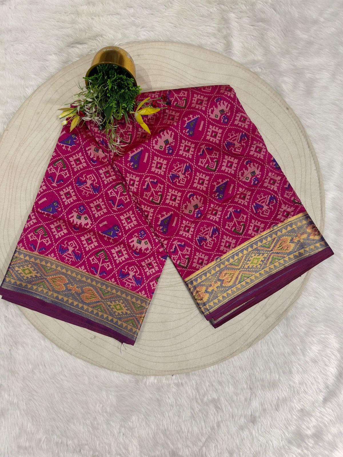 💙 Blue Silk Patola Saree with Animal & Bird Motifs 🦚🕊 | Handloom Look | Trending Gujarati Style💫