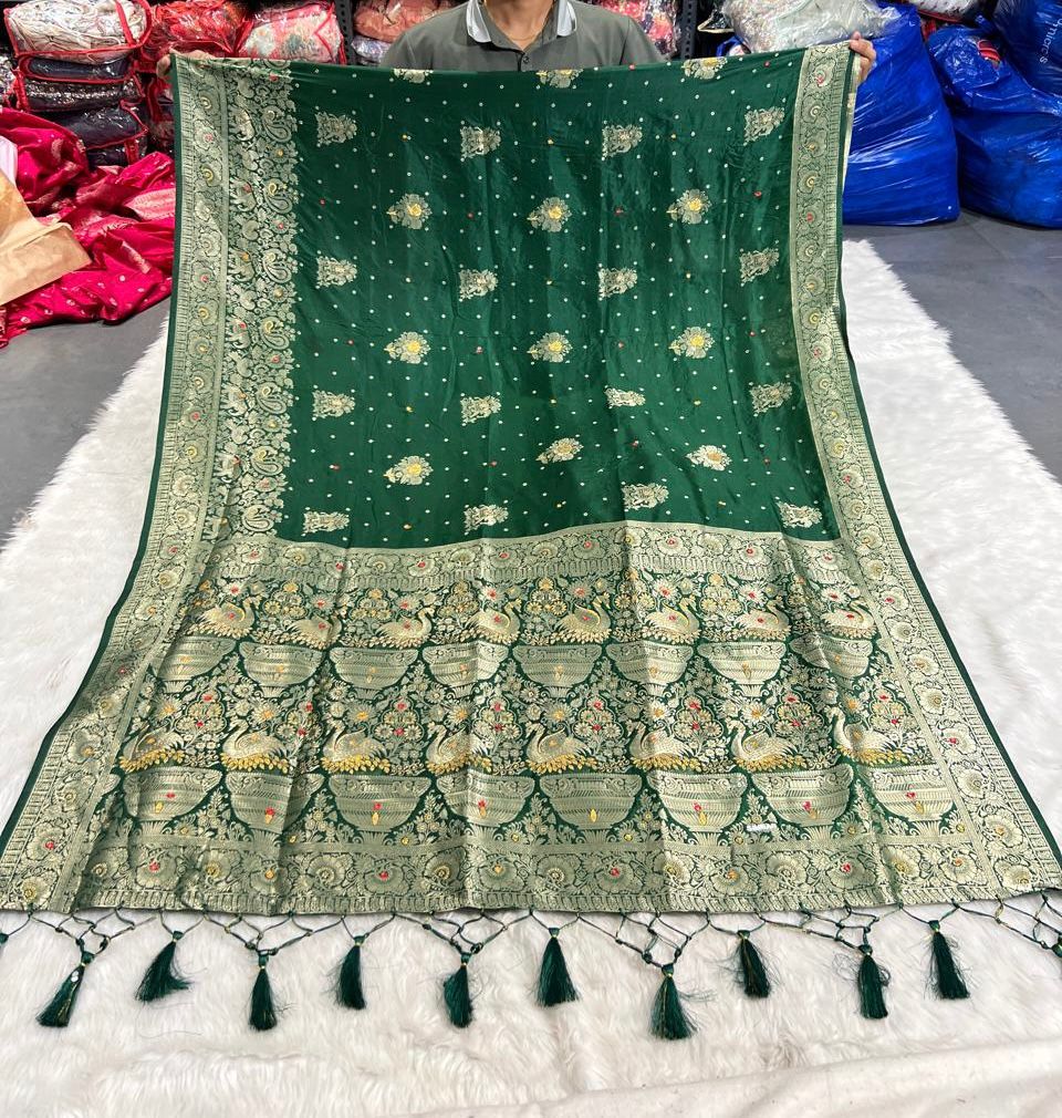 Heavy Work Saree for Wedding & Party 🎉 | Full Embroidery with Jaal Pallu ✨ | Shagun Fashion Exclusive