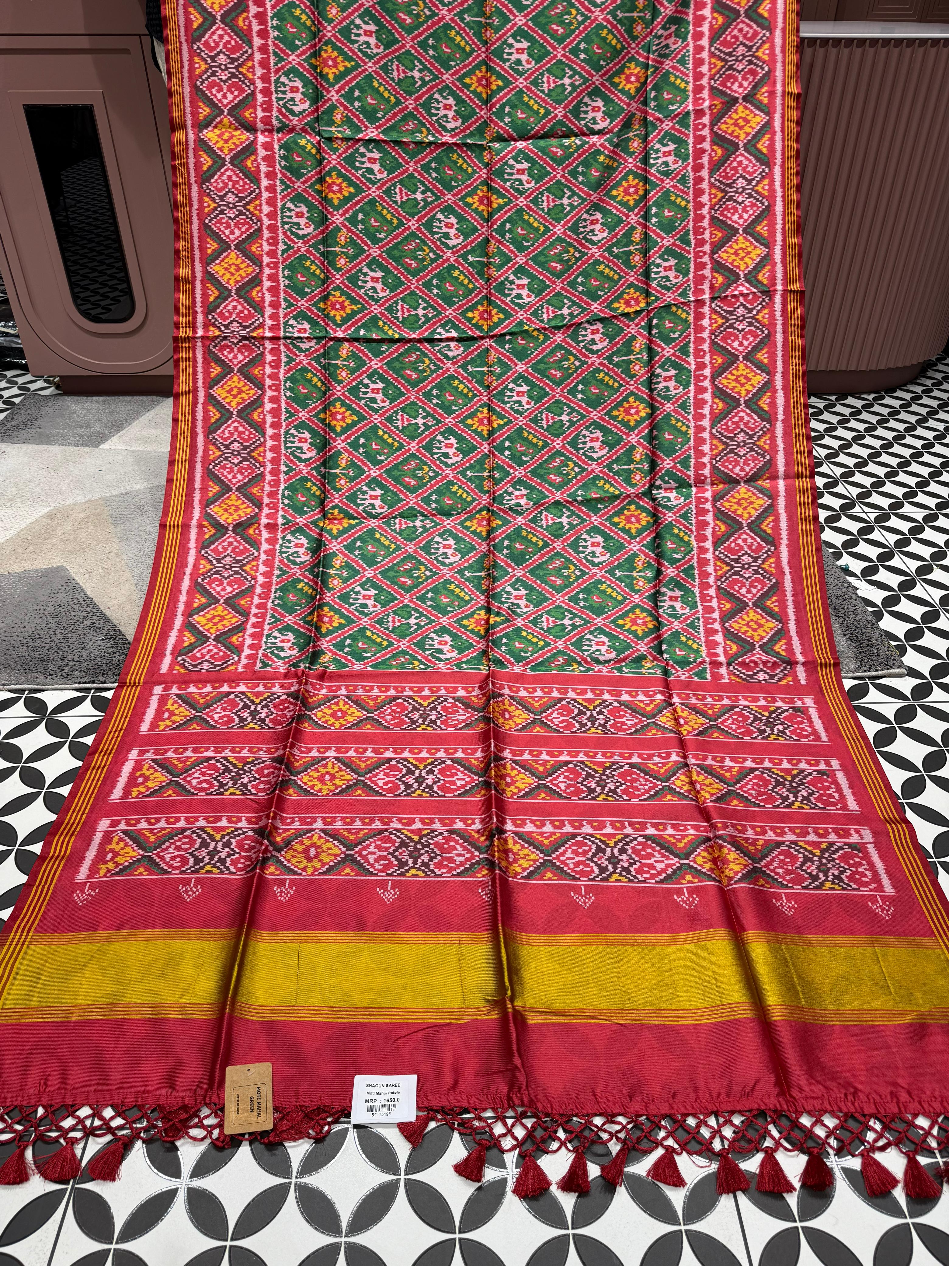 Vibrant Patola Style Saree with Traditional Ikat Motifs | Elegant Daily & Festive Wear by Zankhi Boutique 🌺